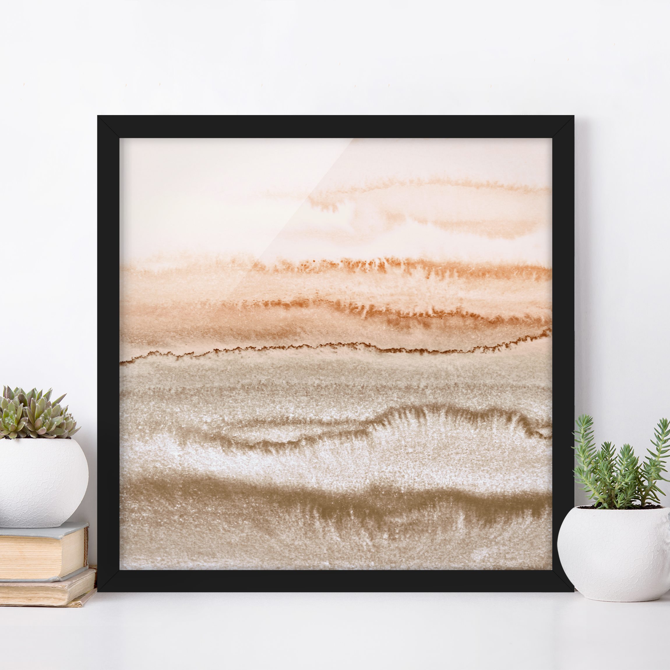 Bild mit Rahmen Spiel der Farben Meeresrauschen in Sepia