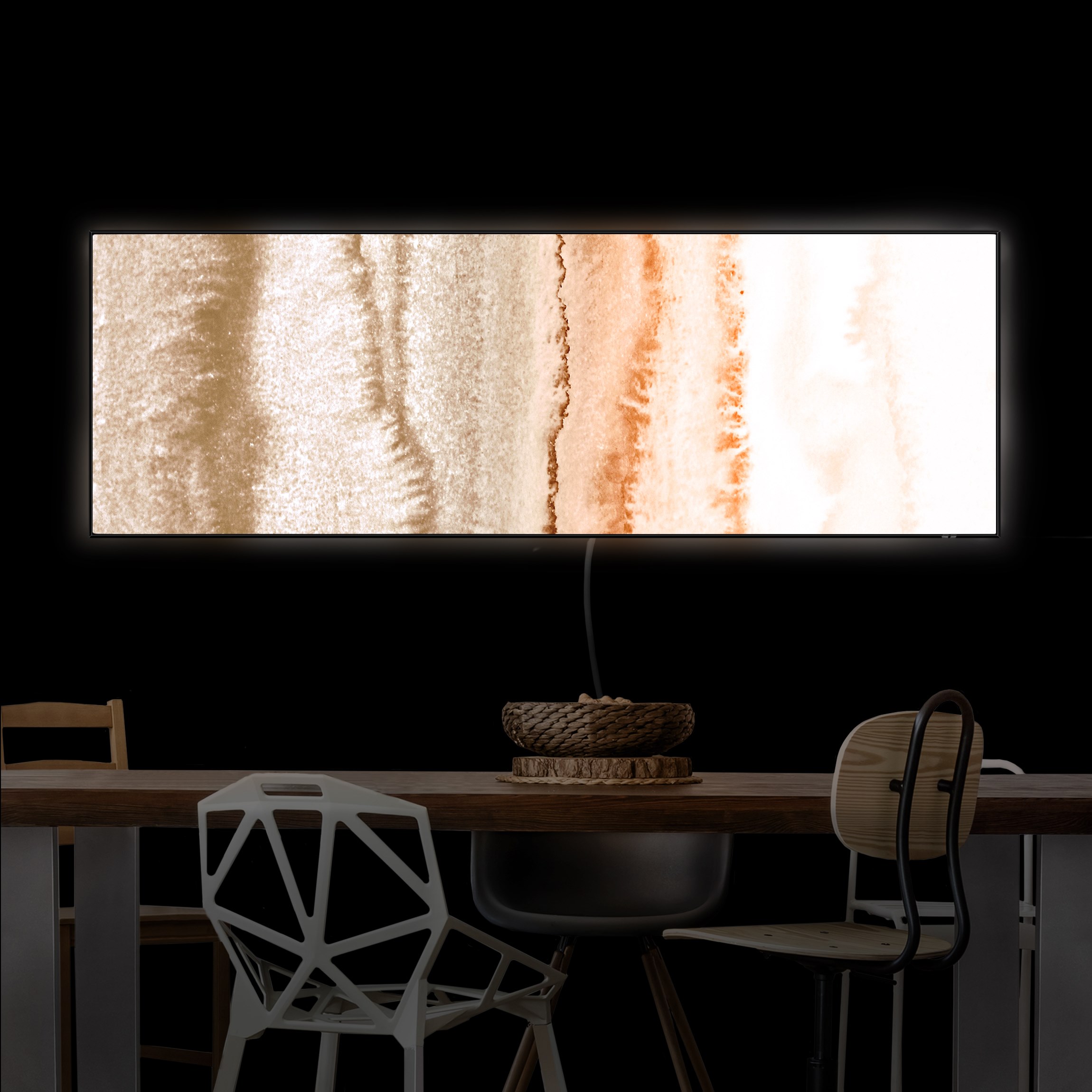 LED-Wechselbild Spiel der Farben Meeresrauschen in Sepia