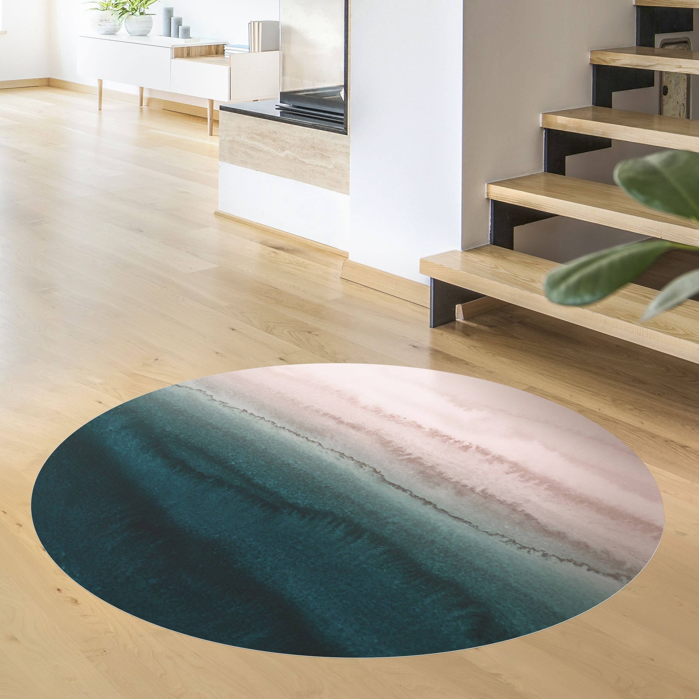 Runder Vinyl-Teppich Spiel der Farben Meeresrauschen