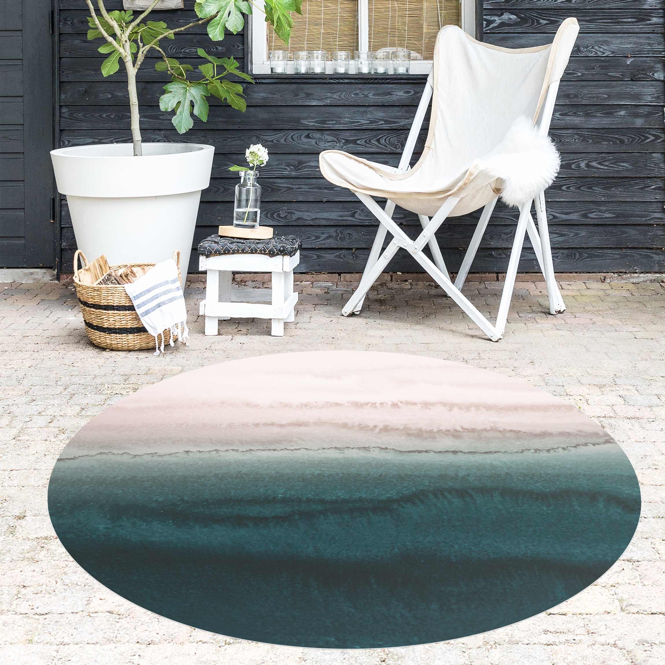 Runder Vinyl-Teppich Spiel der Farben Meeresrauschen