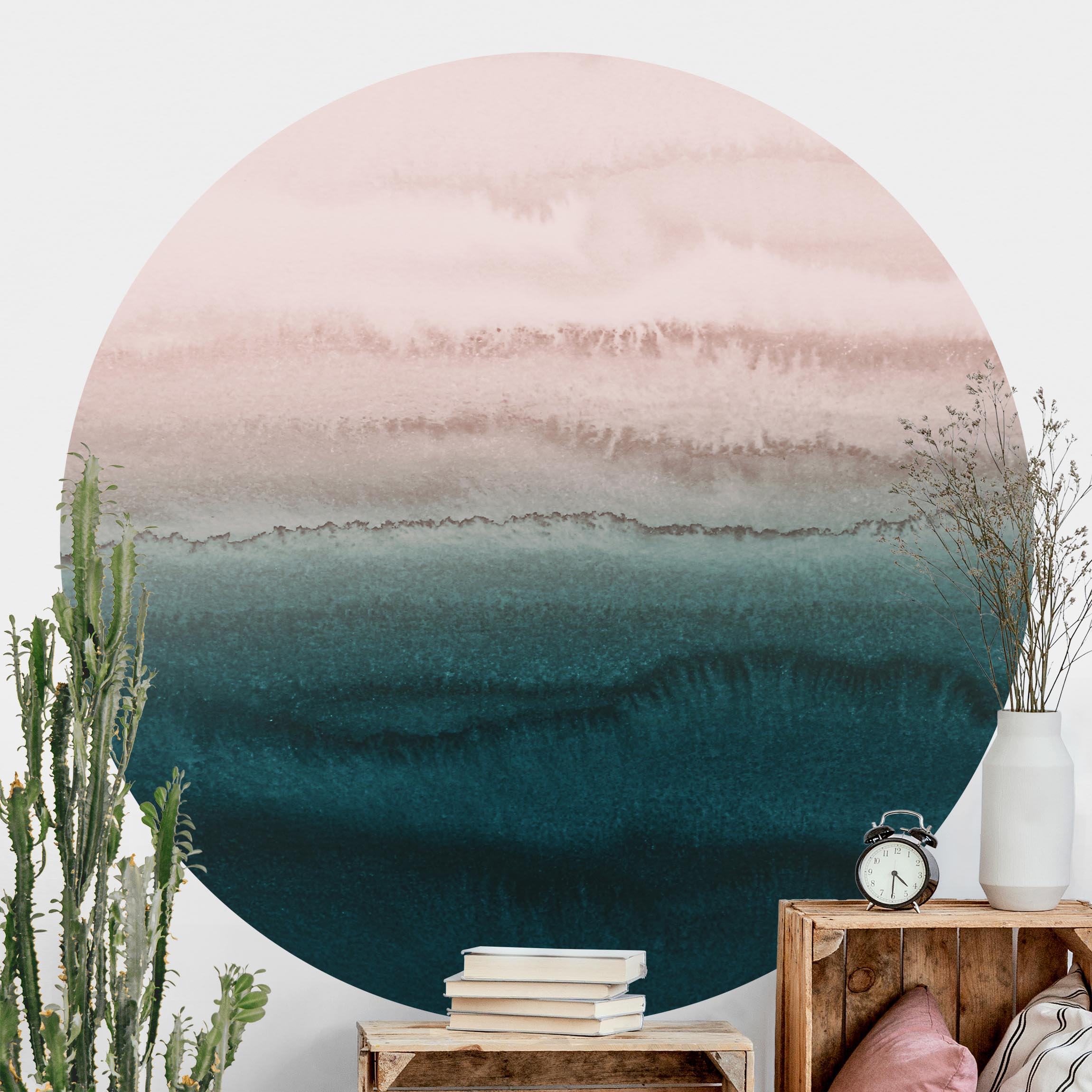 Runde Mustertapete Spiel der Farben Meeresrauschen