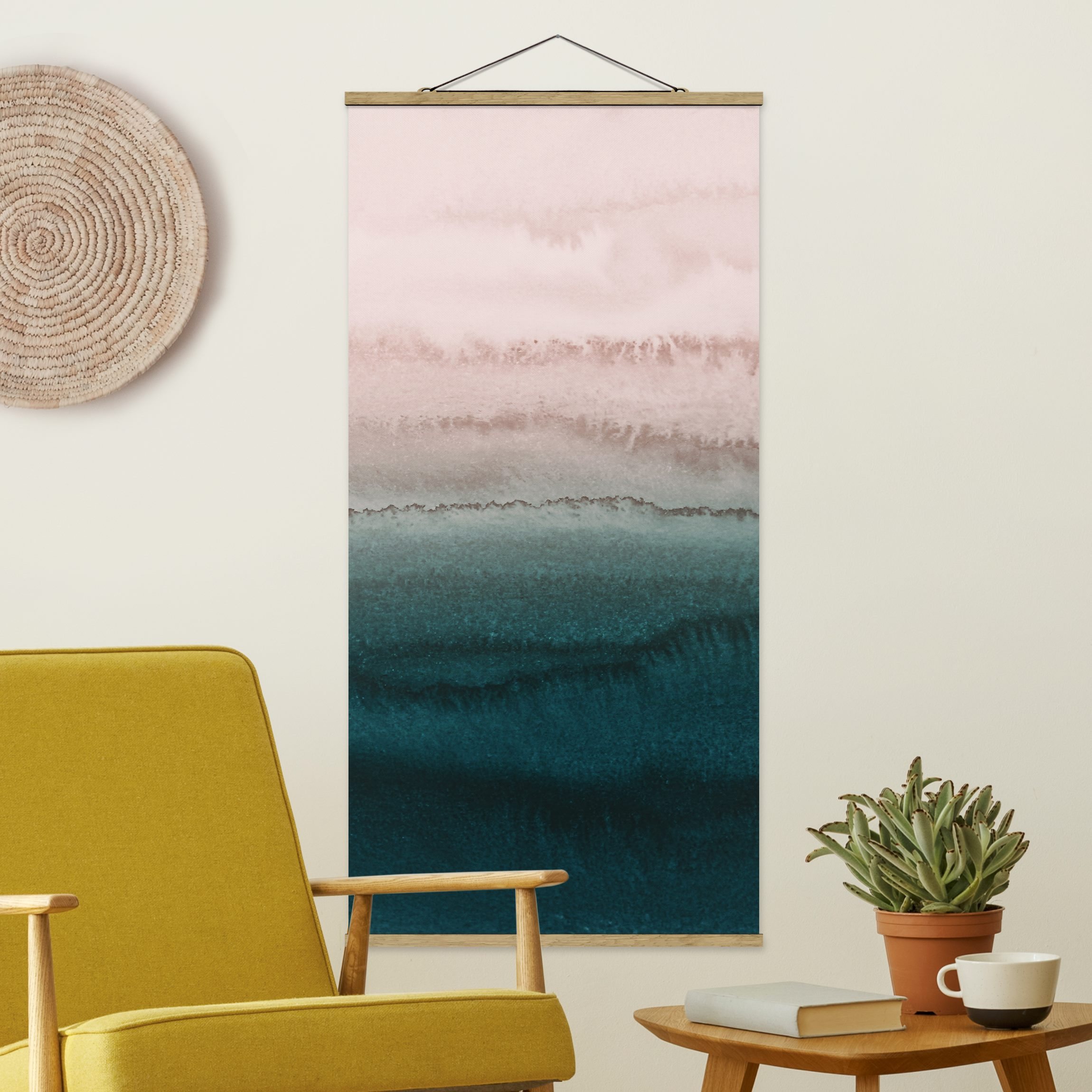 Stoffbild mit Posterleisten Spiel der Farben Meeresrauschen