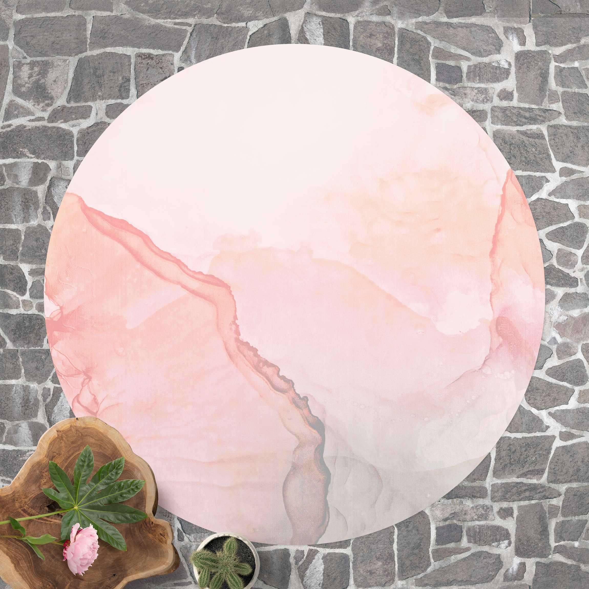 Runder Vinyl-Teppich Spiel der Farben Pastell Zuckerwatte