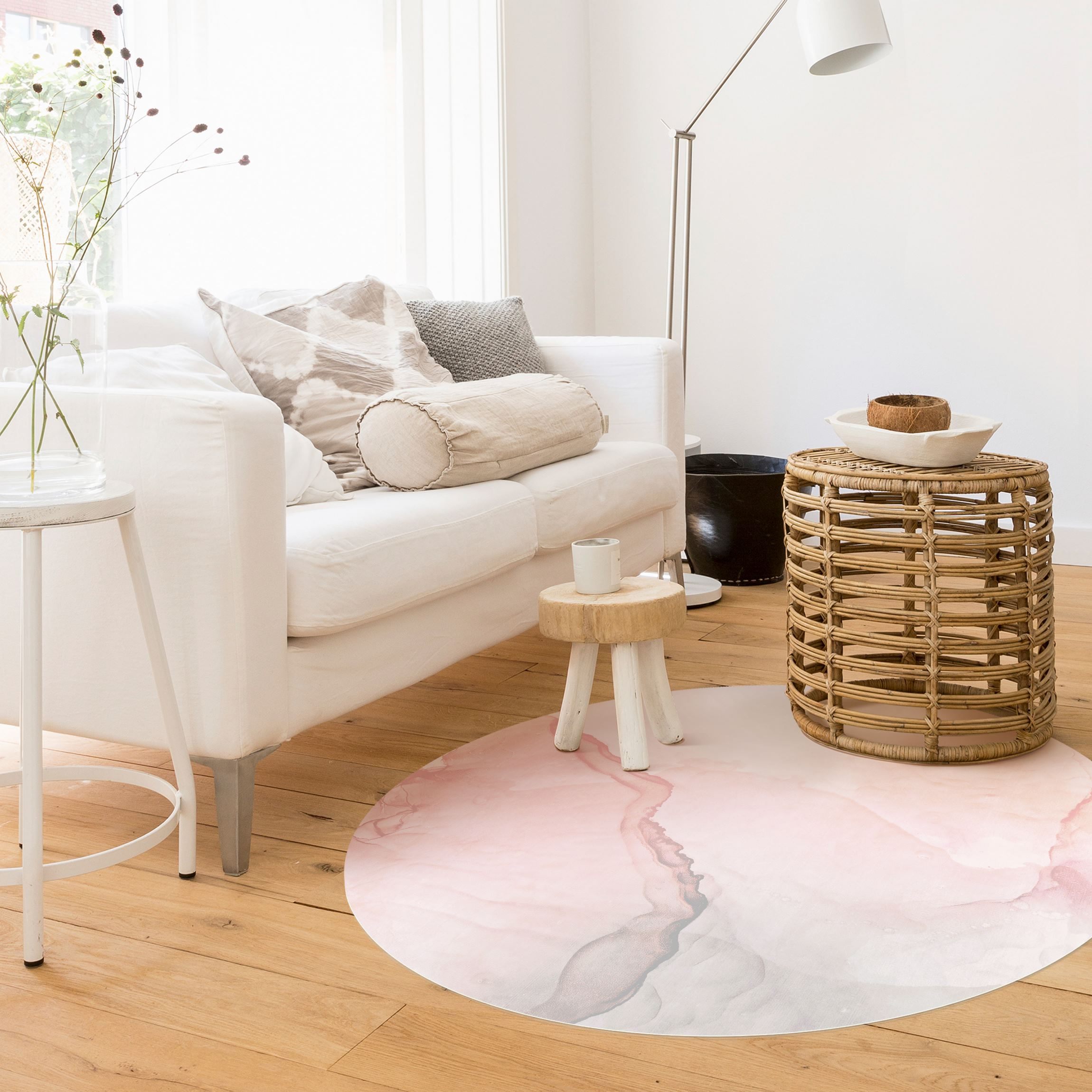 Runder Vinyl-Teppich Spiel der Farben Pastell Zuckerwatte