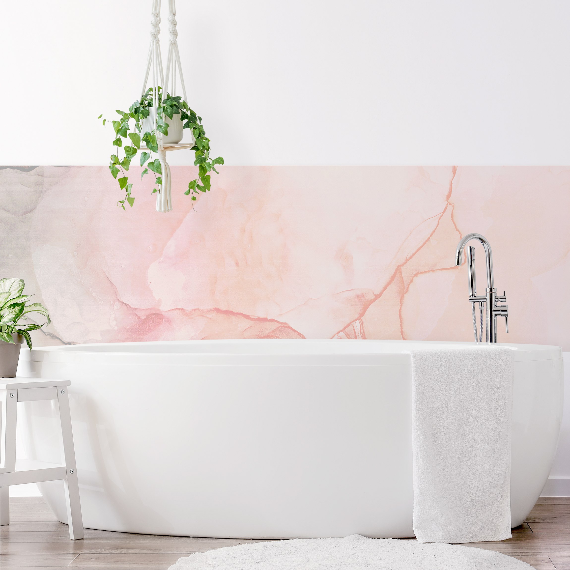 Wandverkleidung Bad Spiel der Farben Pastell Zuckerwatte