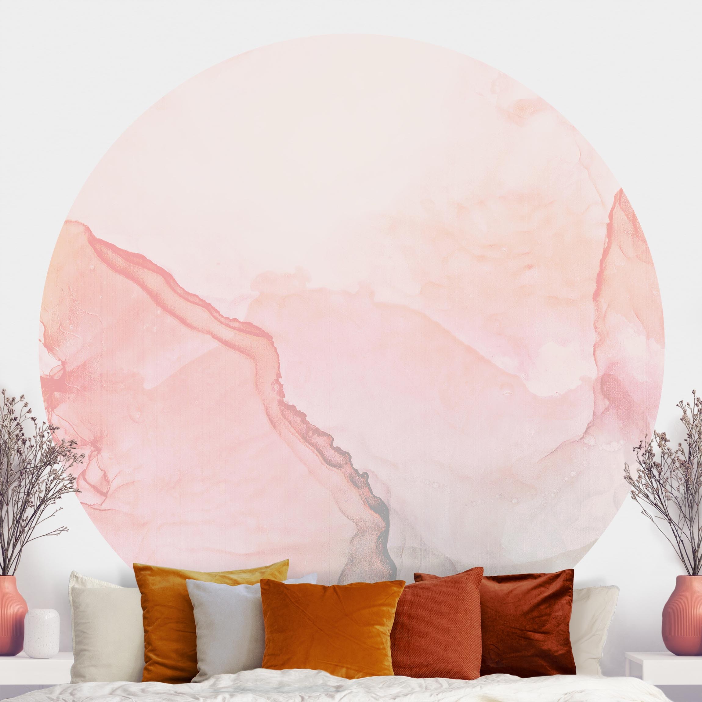 Runde Mustertapete Spiel der Farben Pastell Zuckerwatte