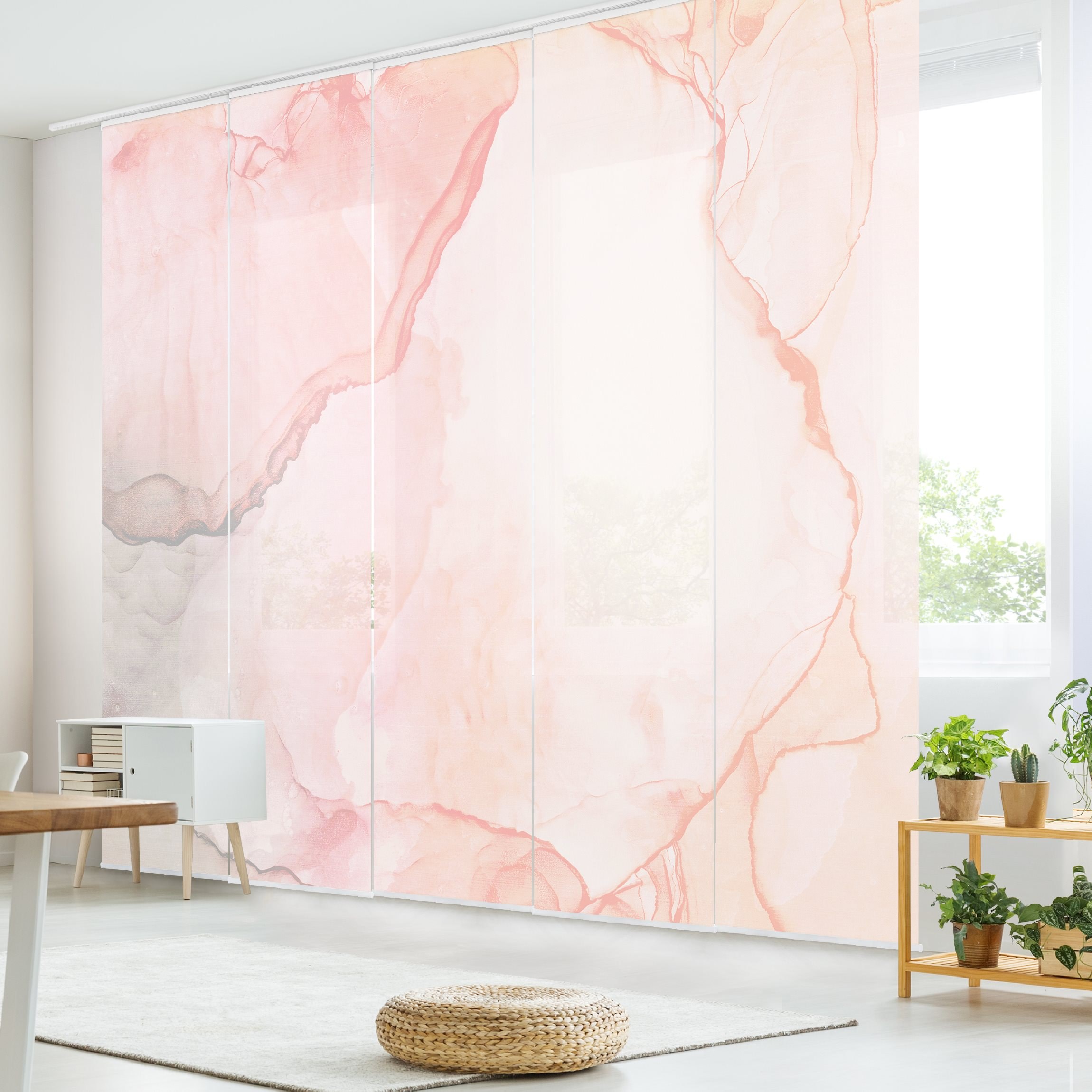 Schiebegardine Spiel der Farben Pastell Zuckerwatte