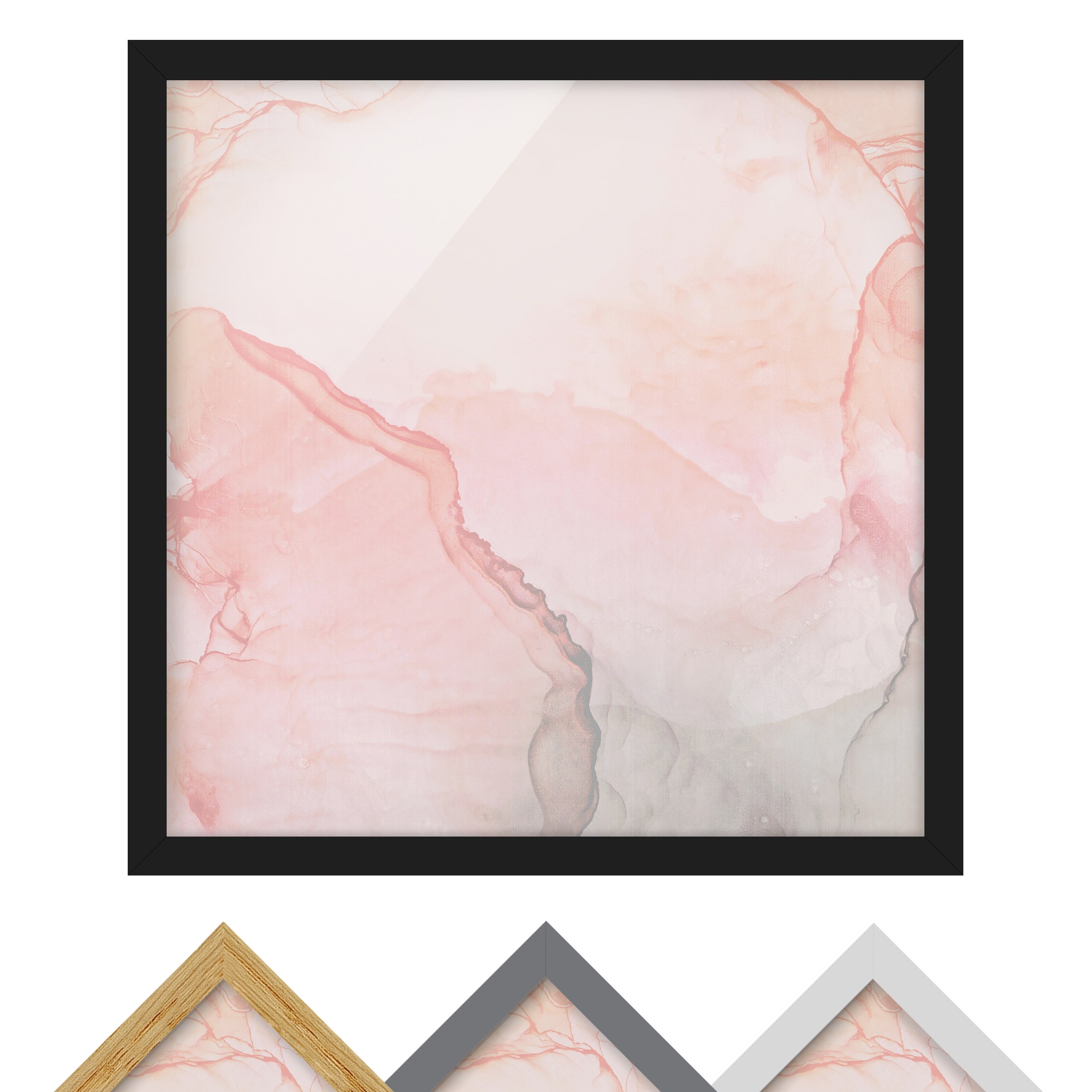 Bild mit Rahmen Spiel der Farben Pastell Zuckerwatte
