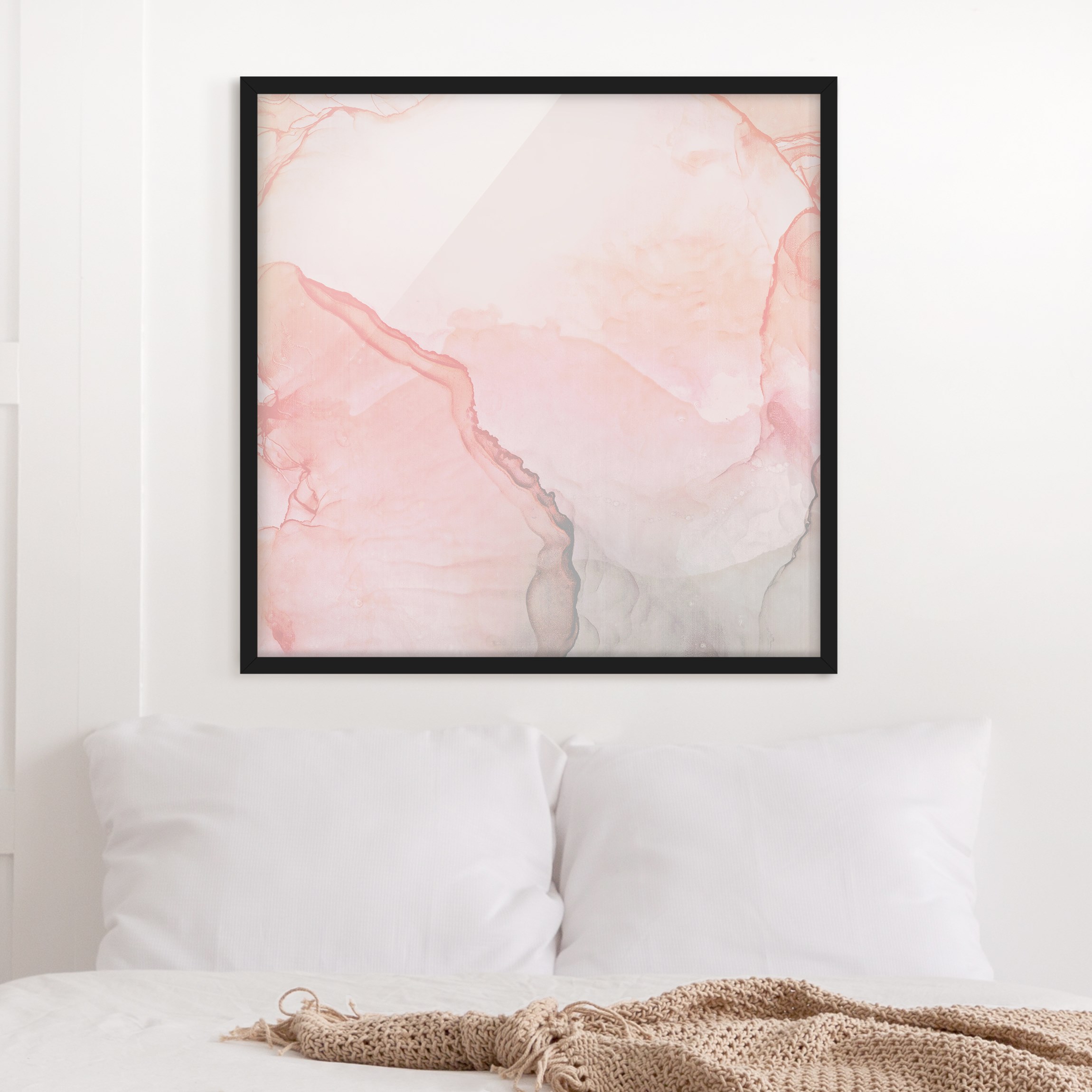 Bild mit Rahmen Spiel der Farben Pastell Zuckerwatte