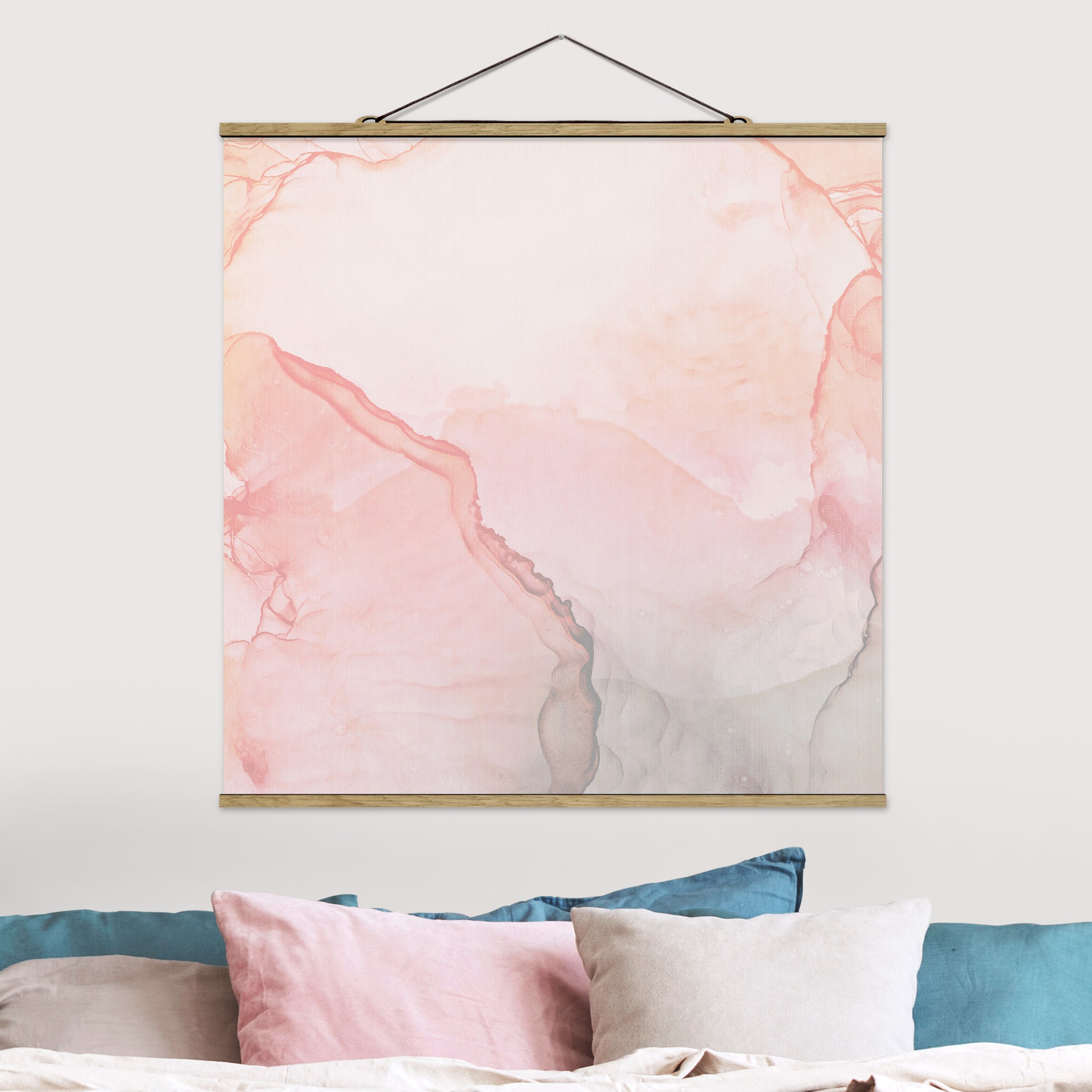 Stoffbild Spiel der Farben Pastell Zuckerwatte