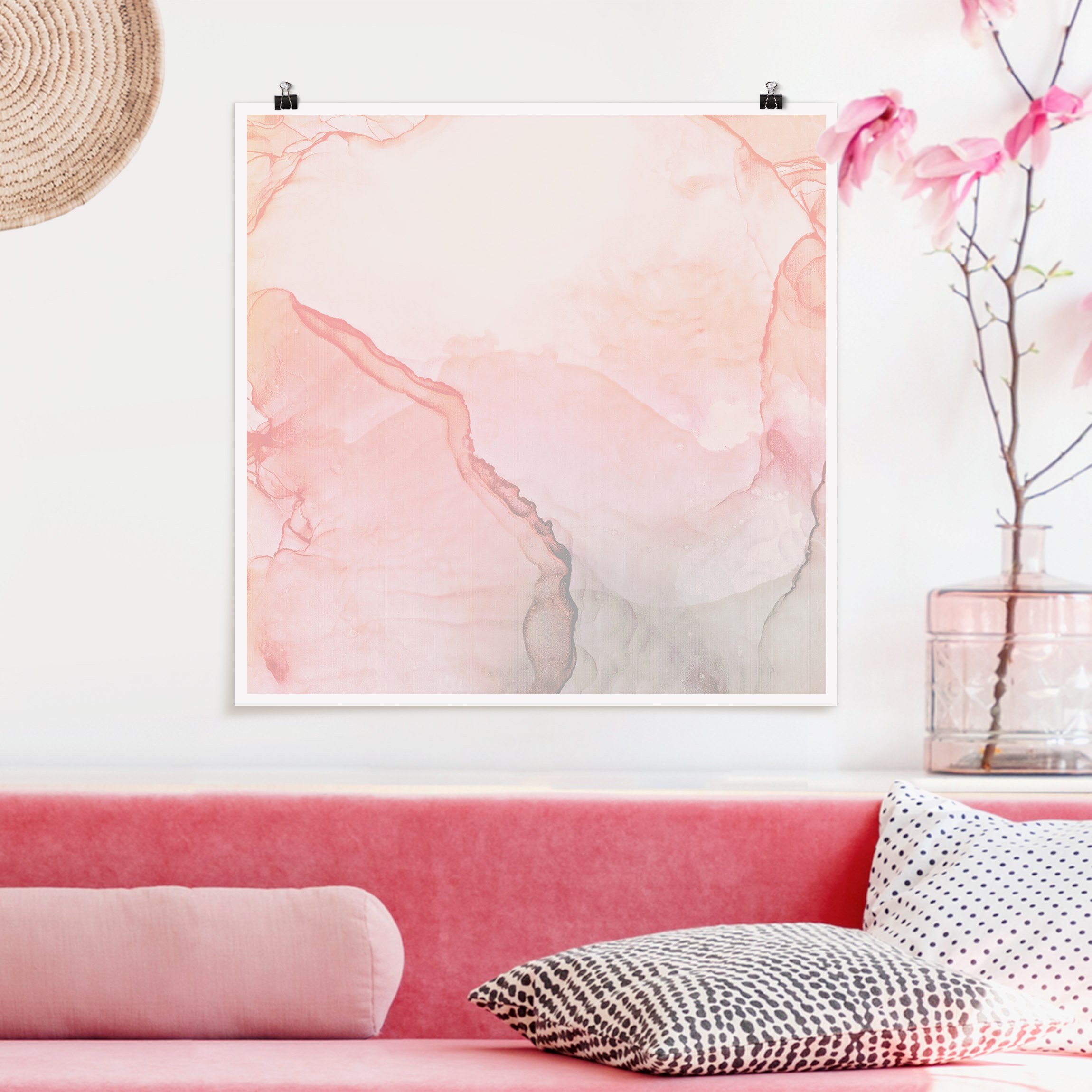 Poster Spiel der Farben Pastell Zuckerwatte