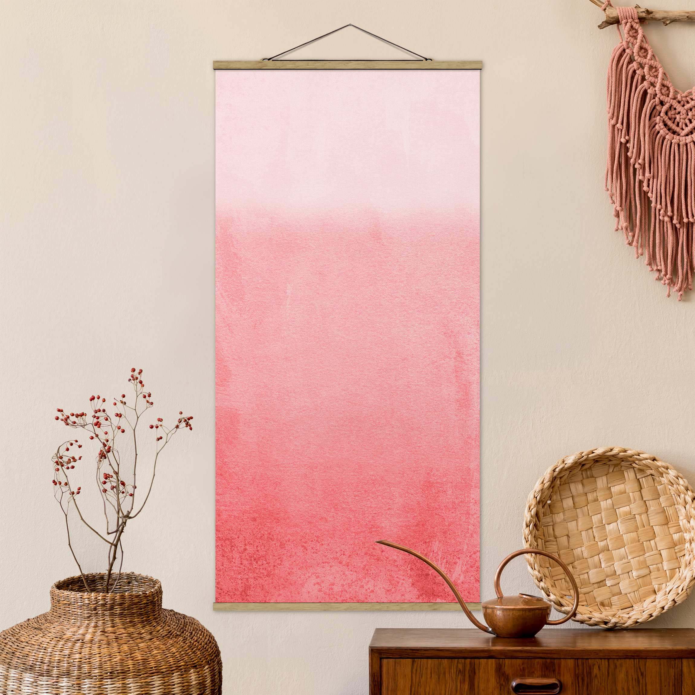 Stoffbild Spiel der Farben Verblassende Koralle