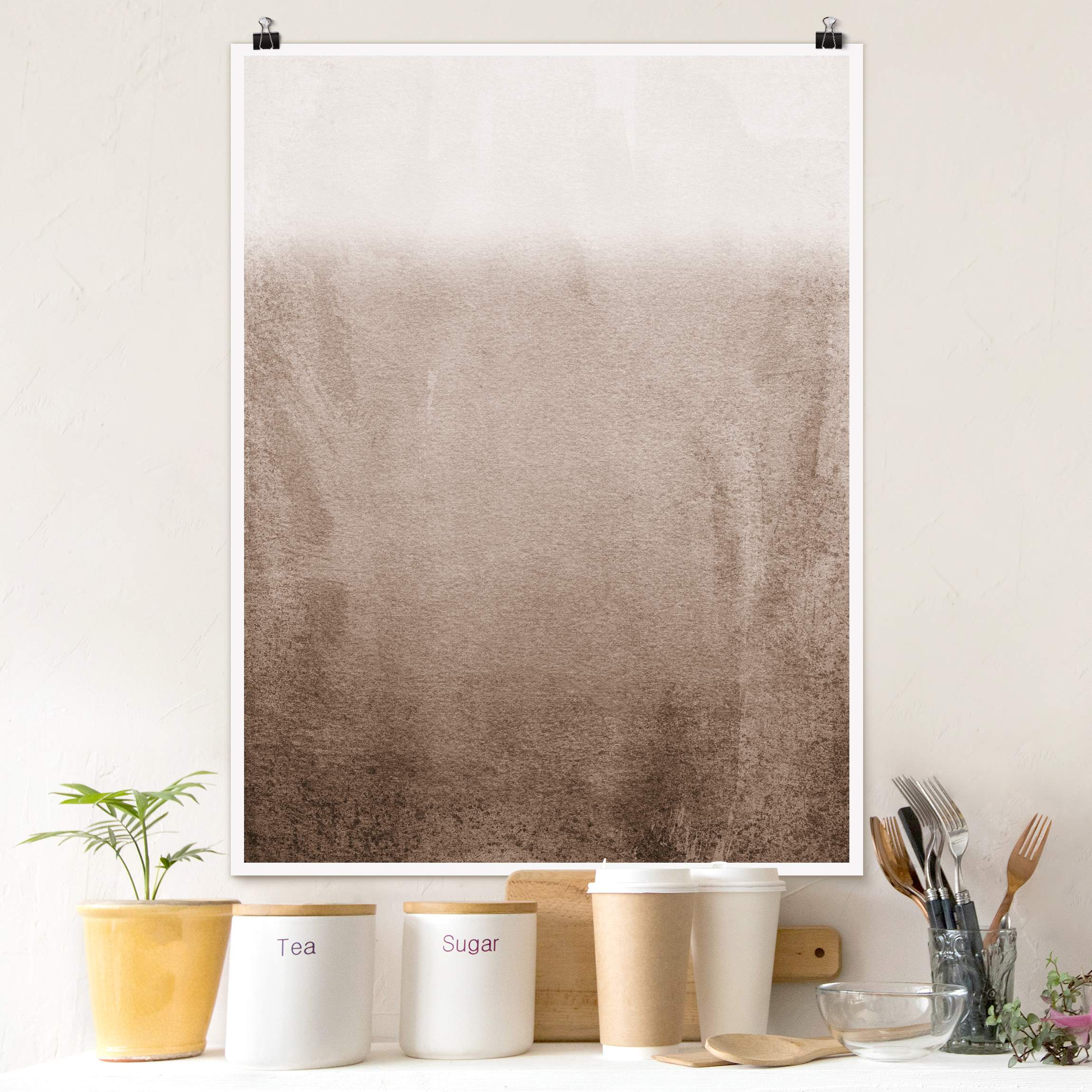 Poster Spiel der Farben Verblassendes Sepia