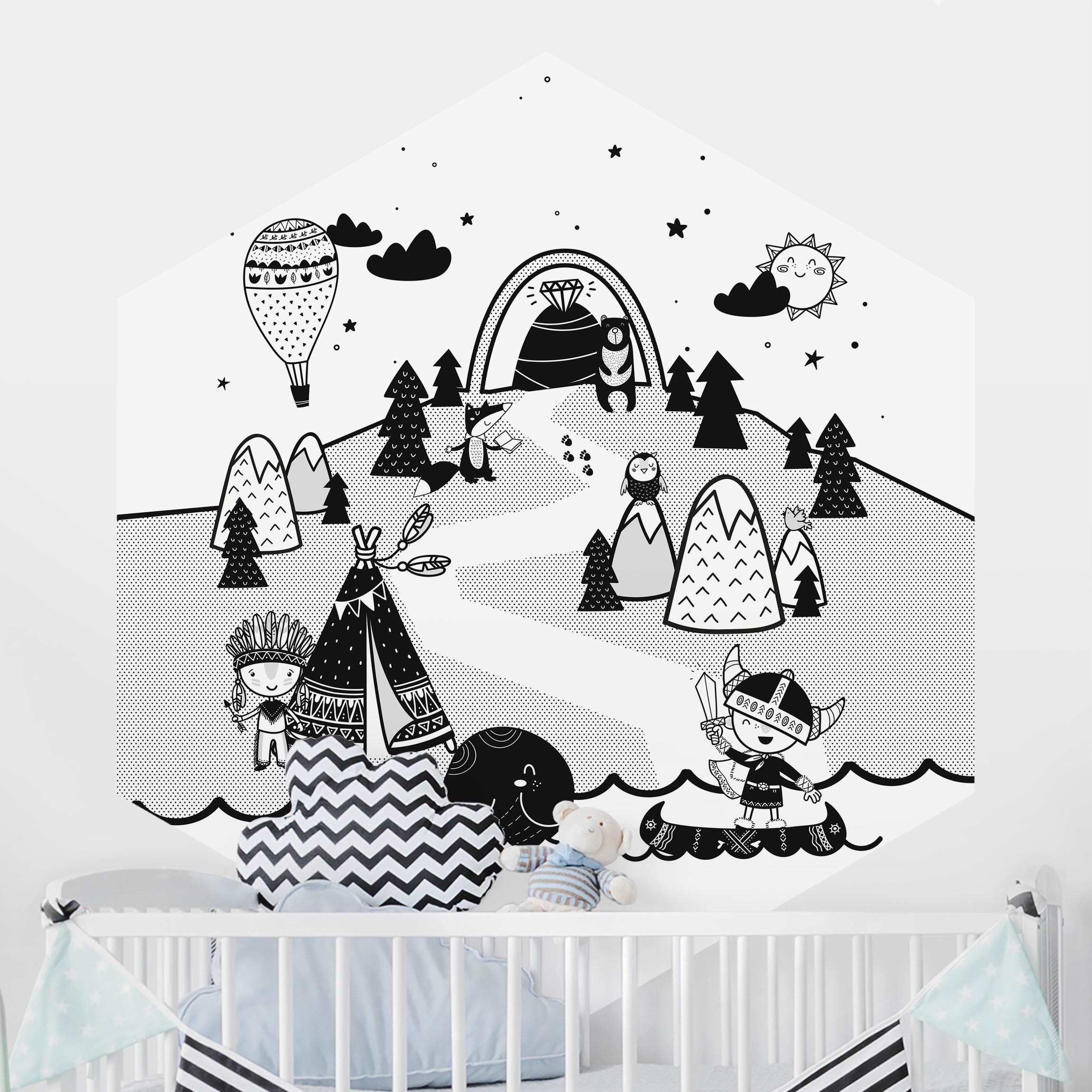 Hexagon Fototapete Wikinger - Die Eroberung des Diamanten