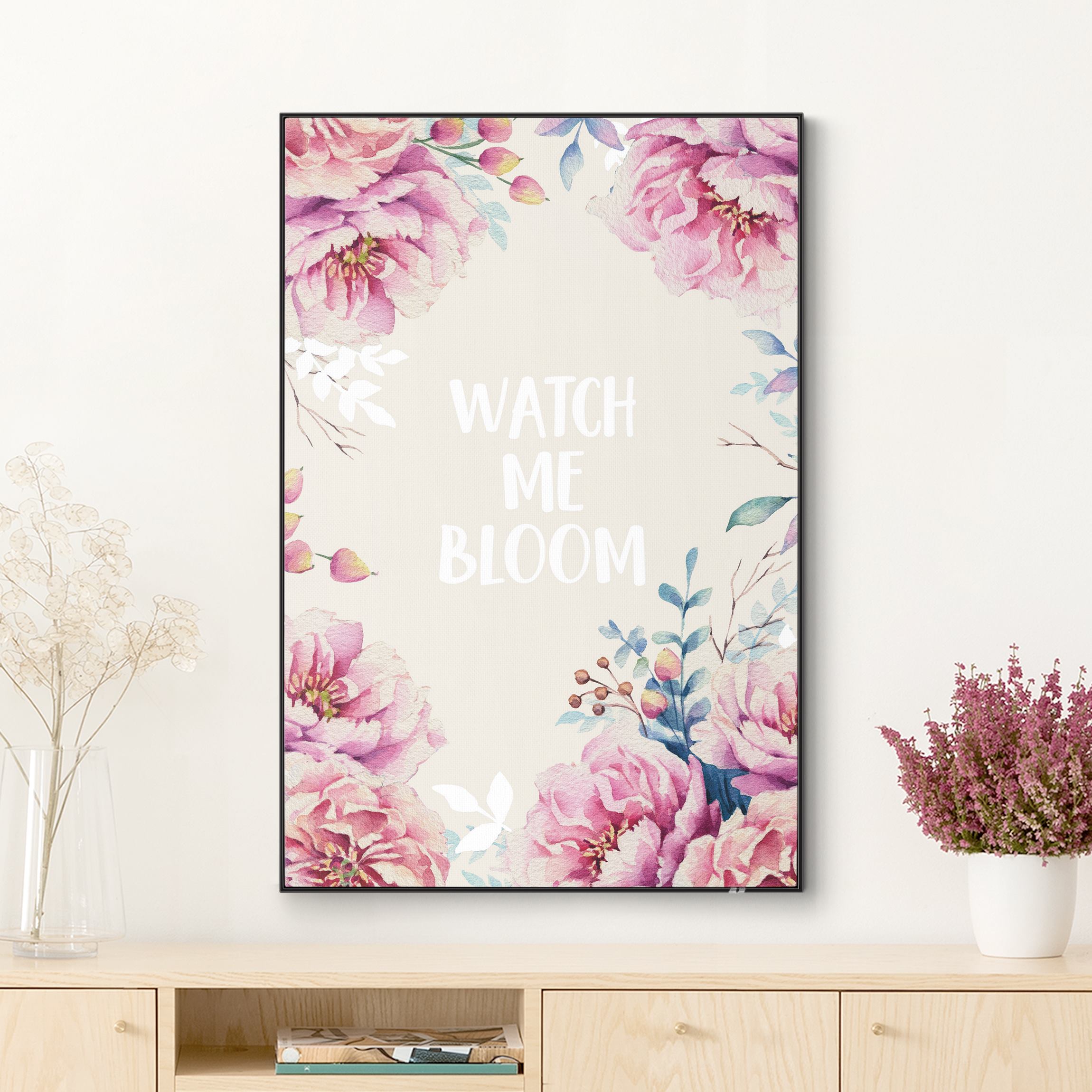 Wechselbild Spruch watch me bloom mit Rosen