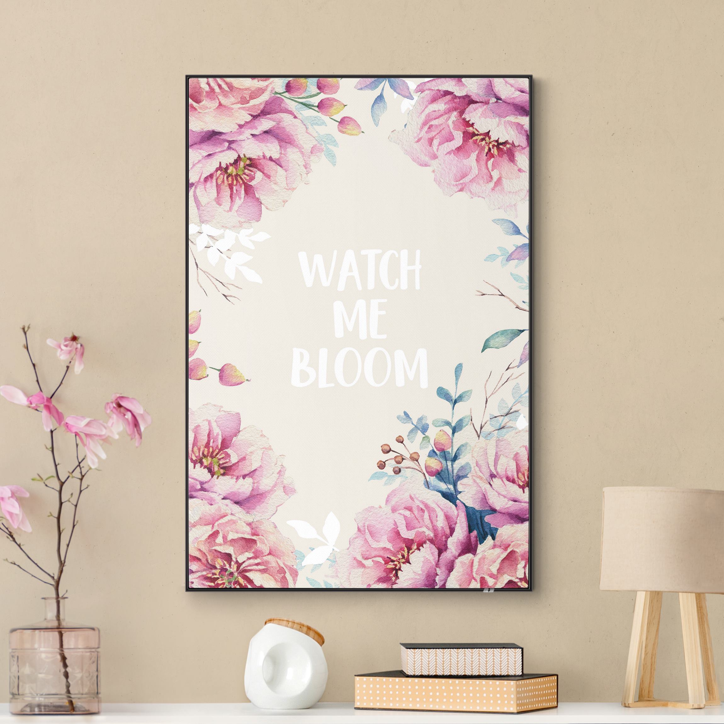 Wechselbild Spruch watch me bloom mit Rosen