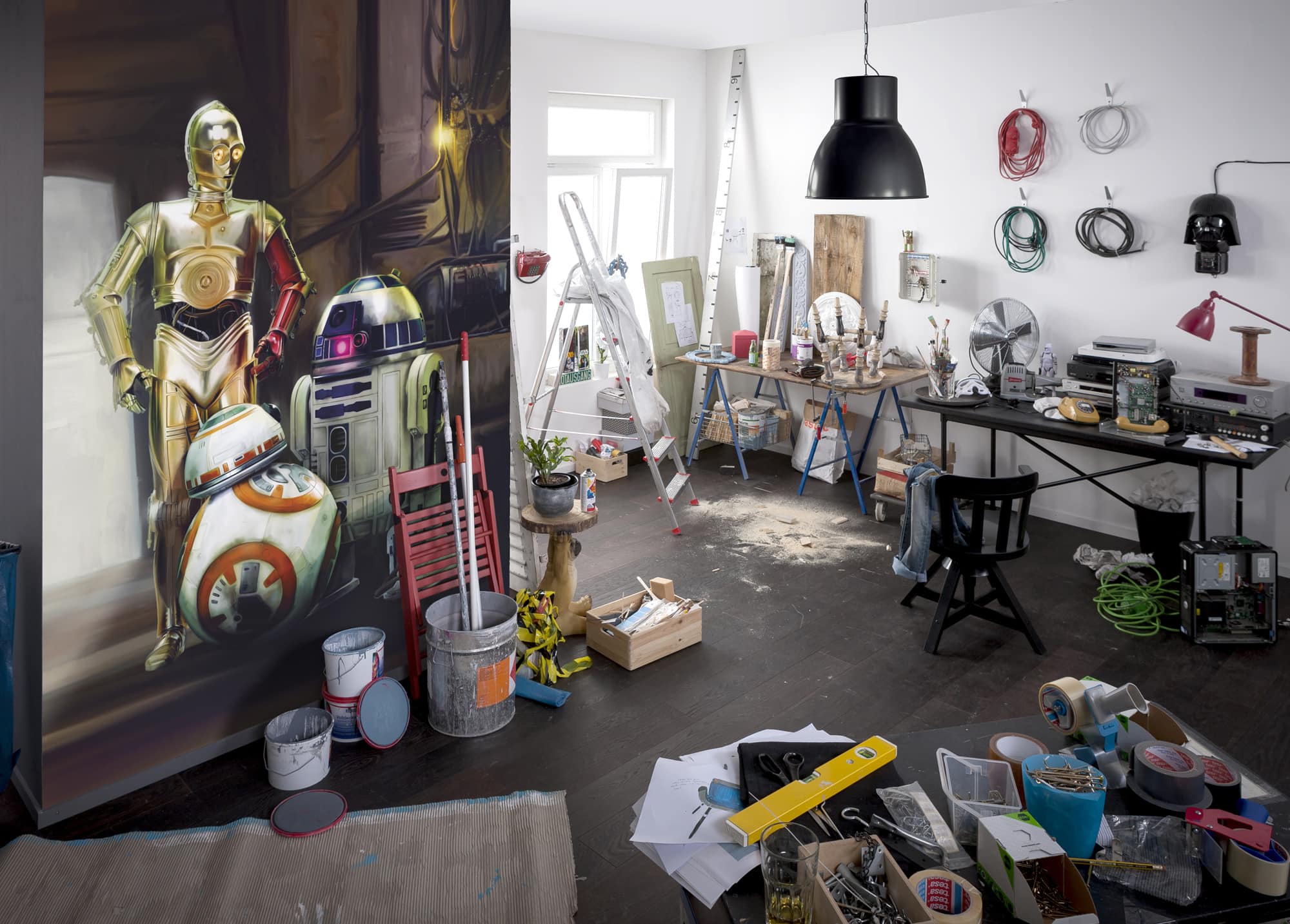 Fototapete Star Wars - BB-8, R2-D2 und C-3PO