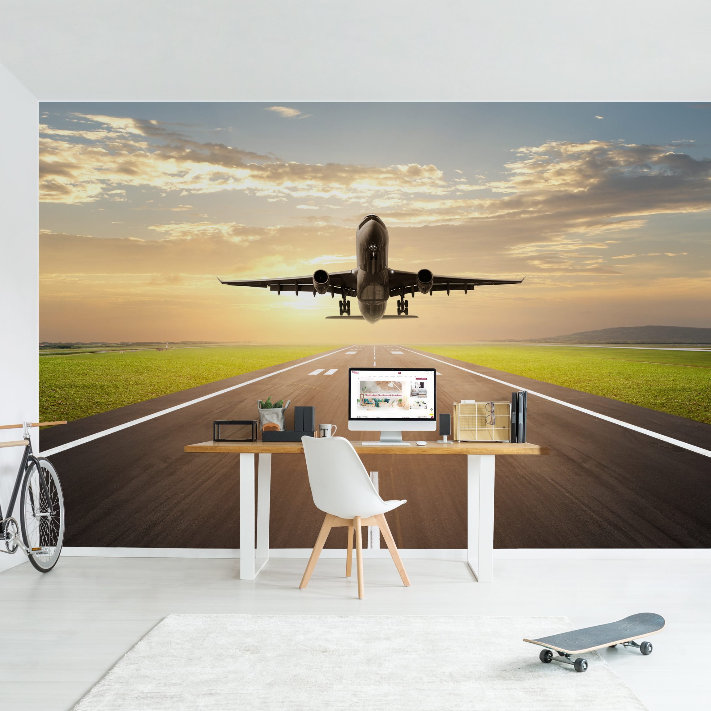 Fototapete Startendes Flugzeug