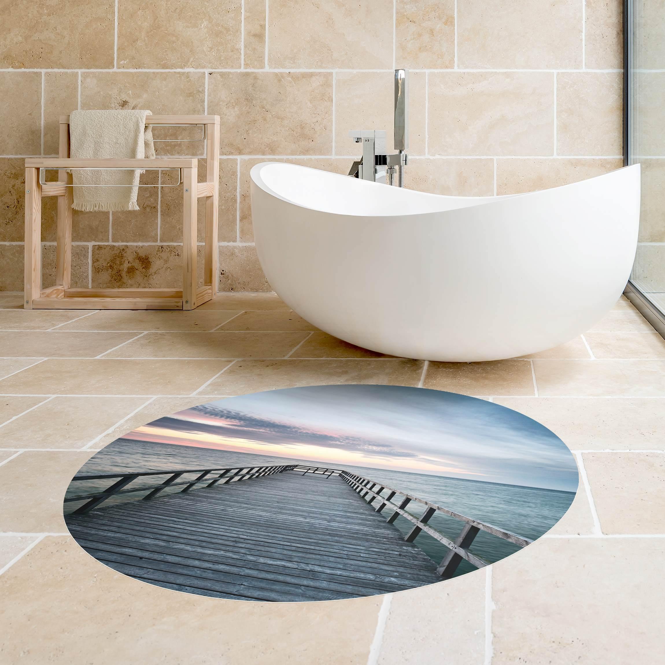 Runder Vinyl-Teppich Steg Promenade