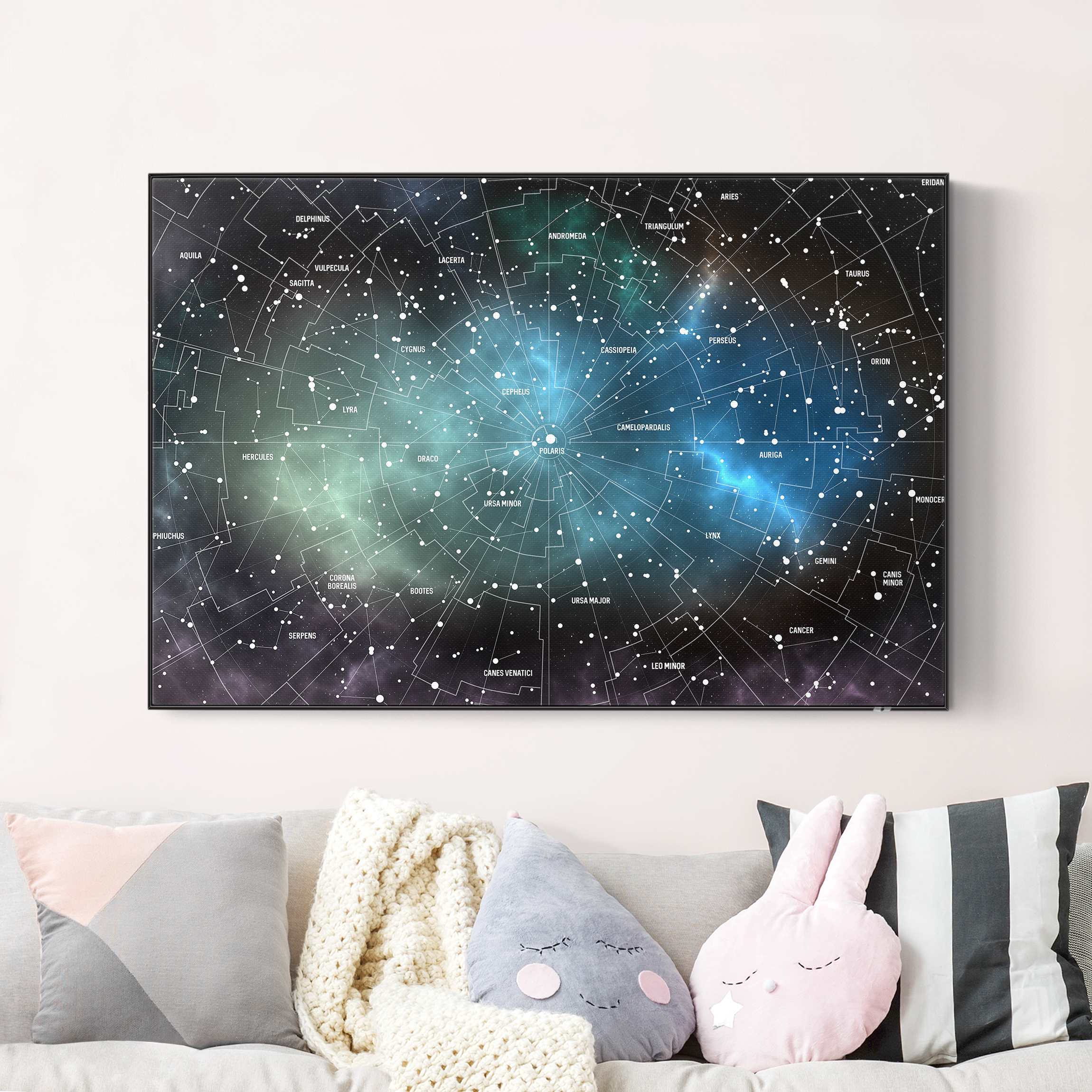 Akustik-Wechselbild Sternbilder Karte Galaxienebel