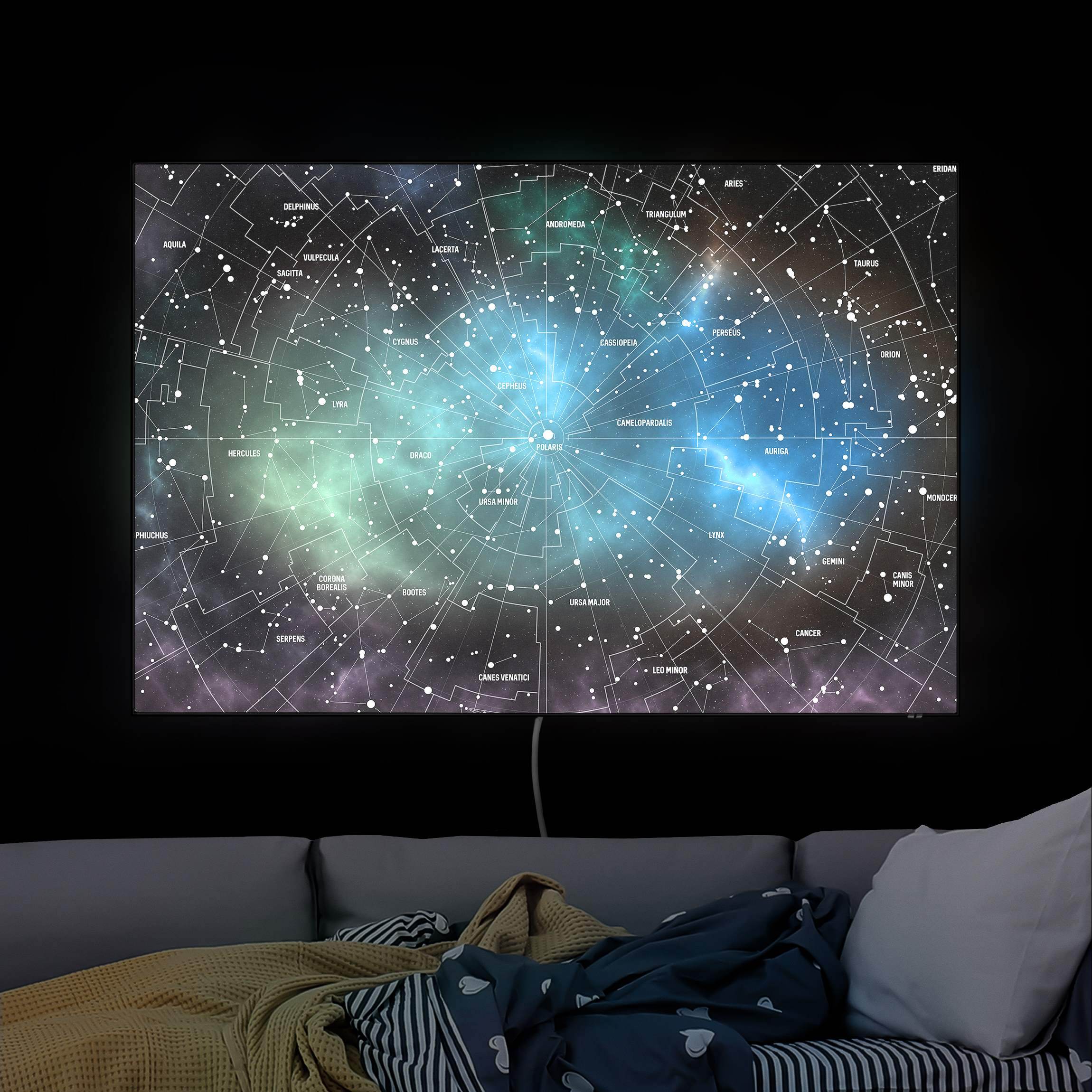 LED-Wechselbild Sternbilder Karte Galaxienebel