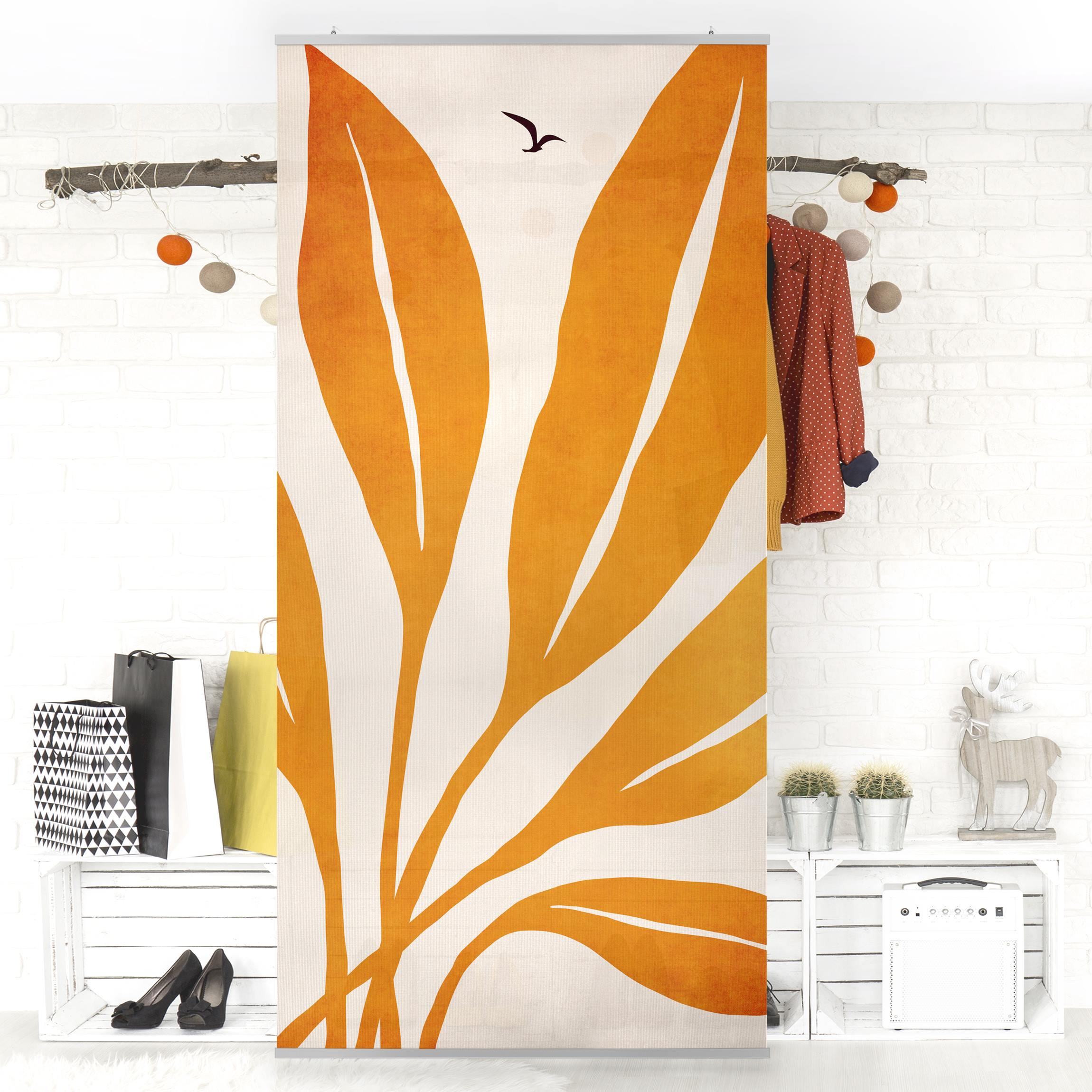 Raumteiler Strahlende Blätter in Orange