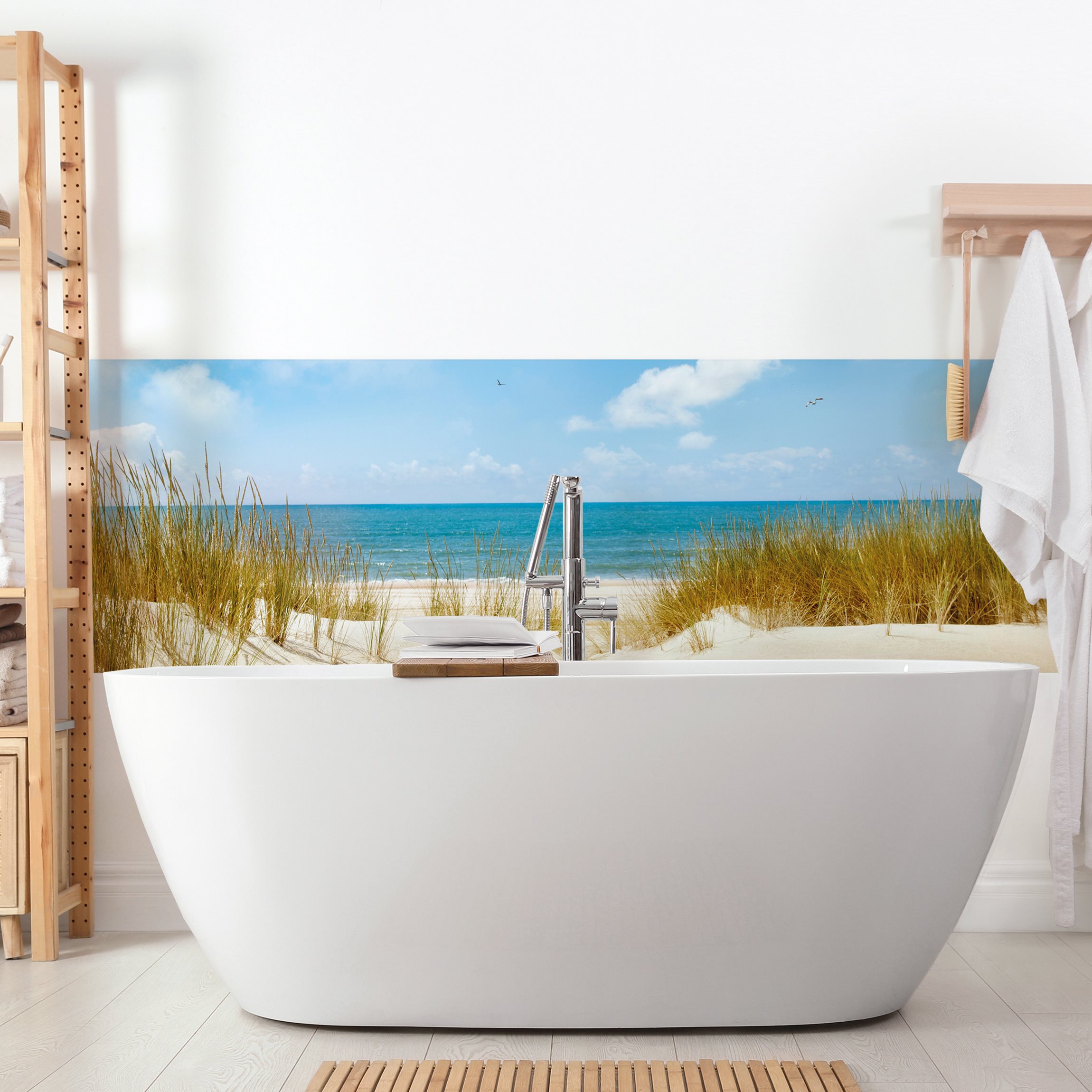 Wandverkleidung Bad Strand an der Nordsee