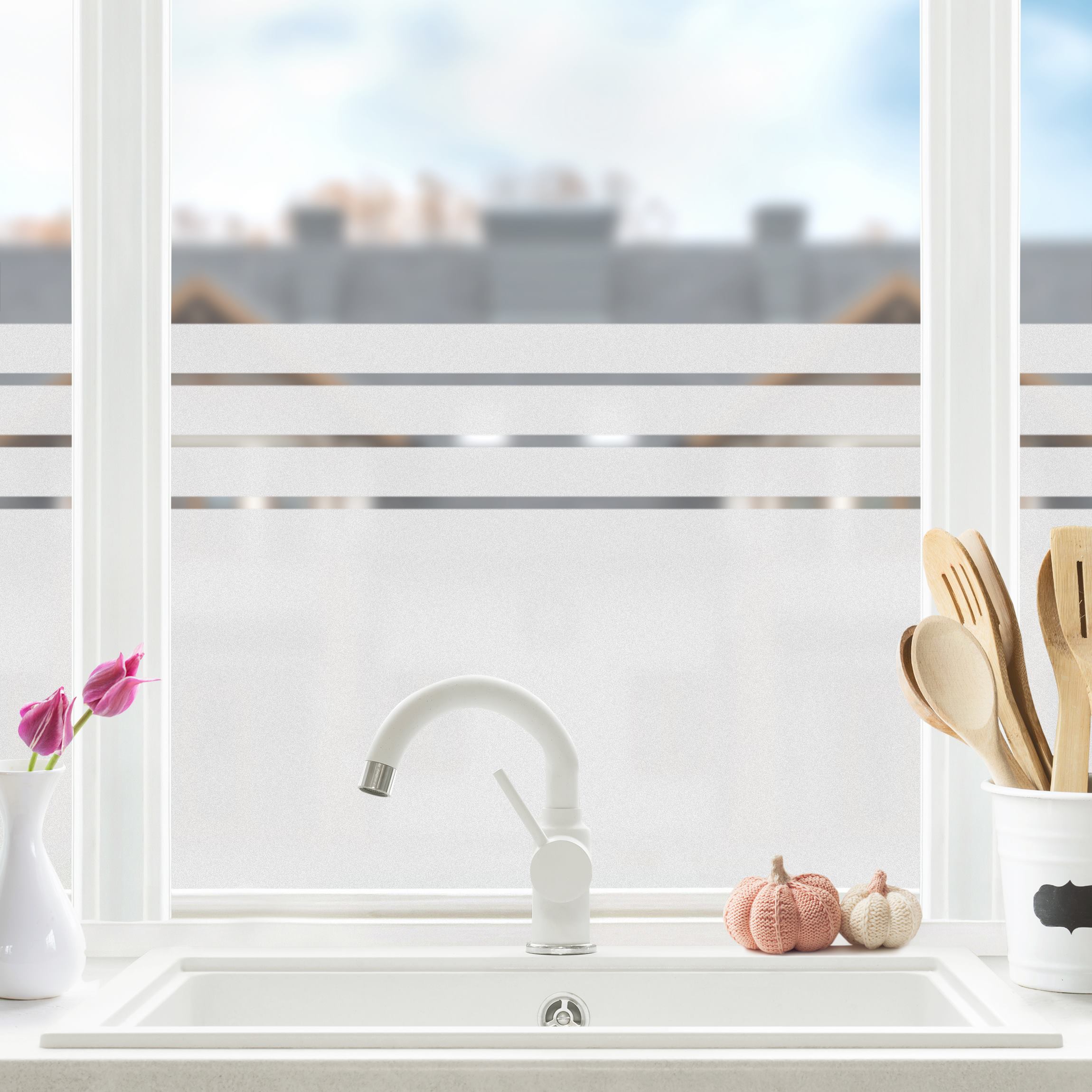 Fensterfolie Sichtschutz Streifen Muster I