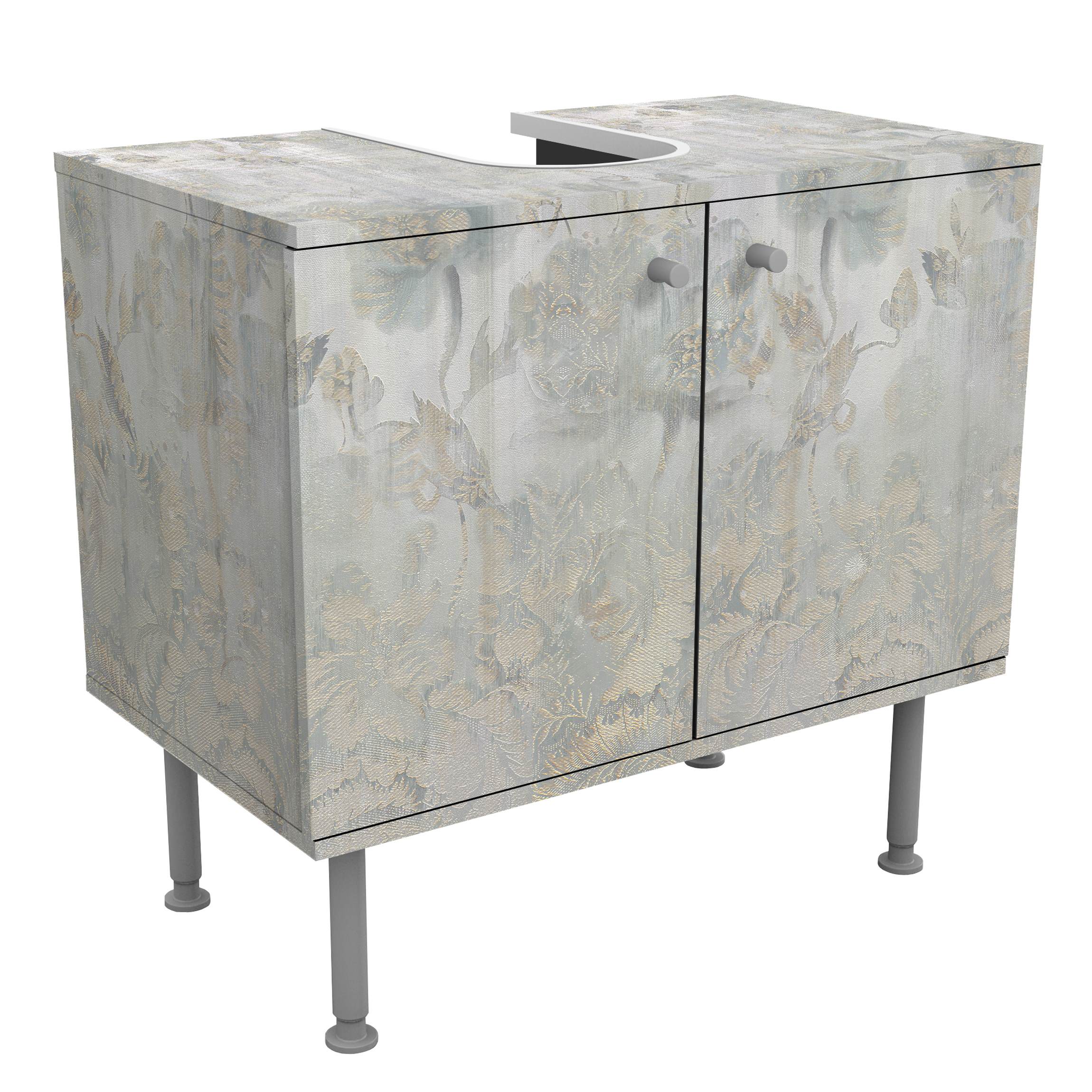 Waschbeckenunterschrank Strukturierte Vintage Blumen