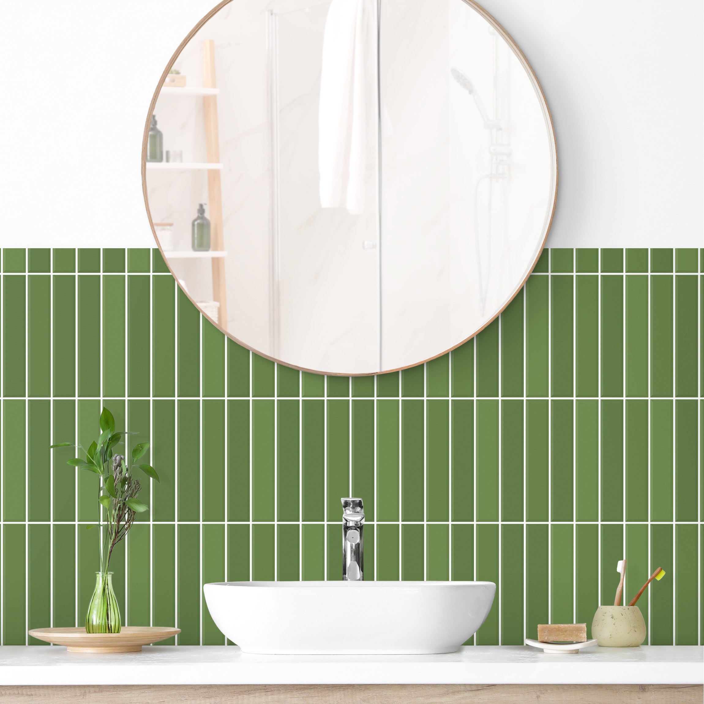 Wandverkleidung Bad Subway Fliesen - Grün