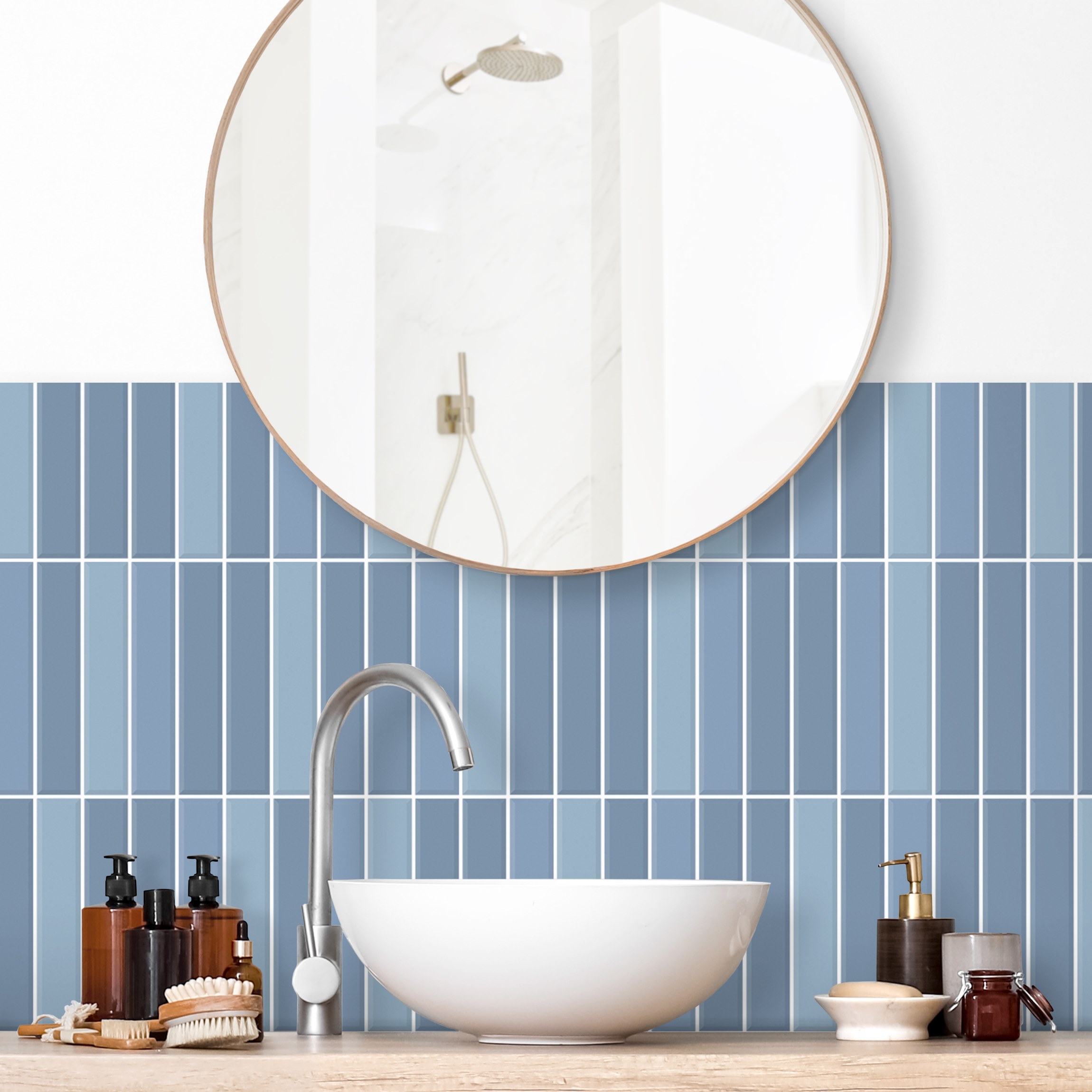 Wandverkleidung Bad Subway Fliesen - Hellblau