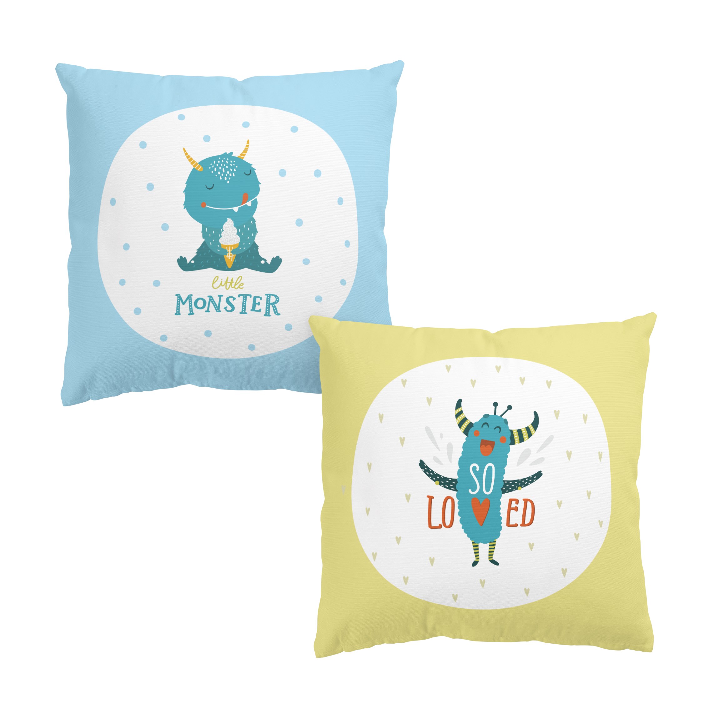 Dekokissen 2er Set Süße Monster Duo I