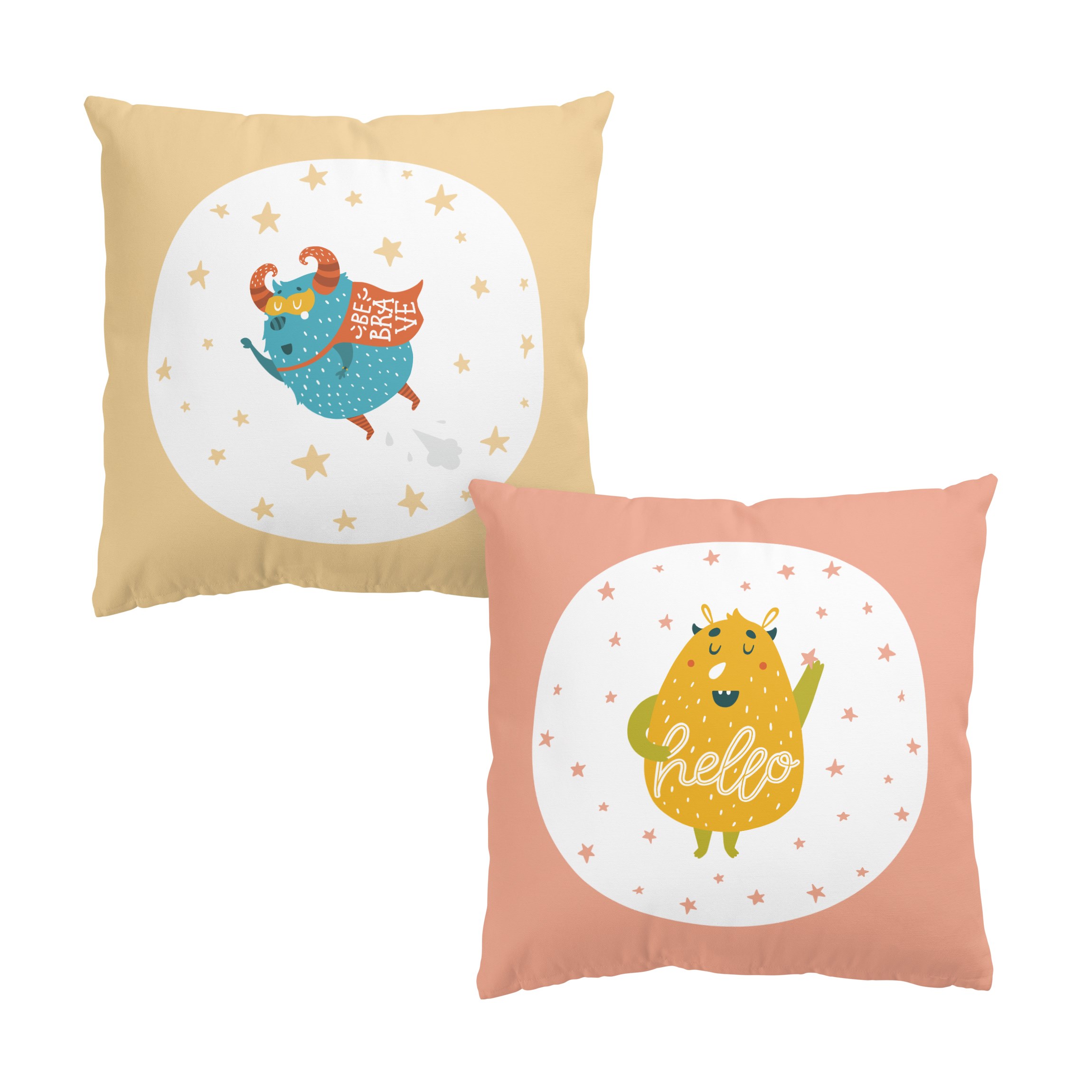 Dekokissen 2er Set Süße Monster Duo II