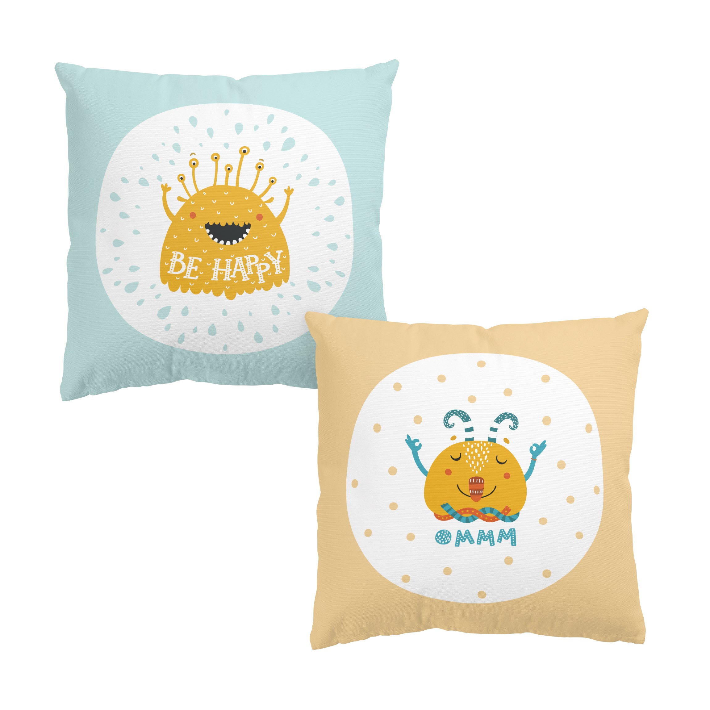 Dekokissen 2er Set Süße Monster Duo III