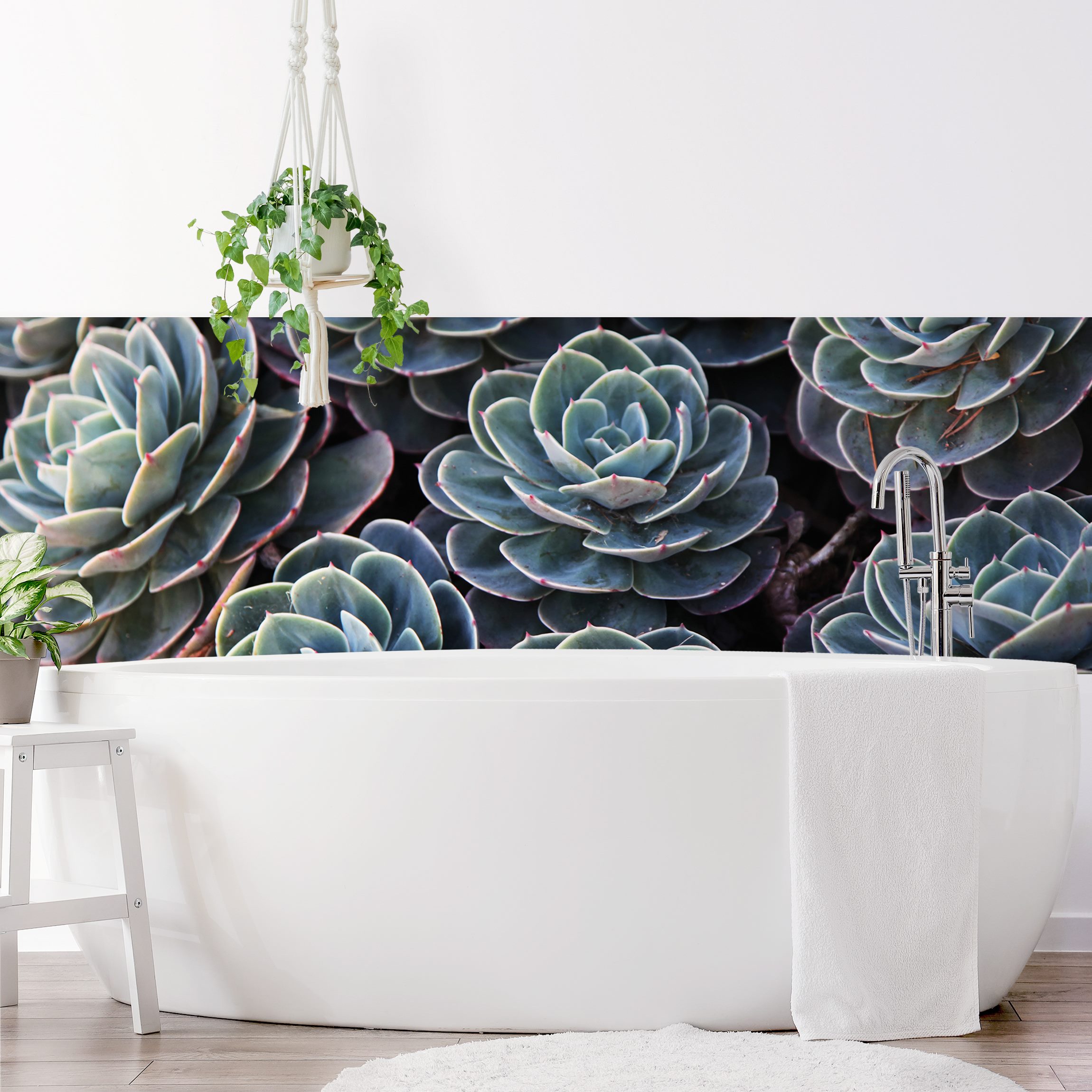 Wandverkleidung Bad Sukkulentenbett