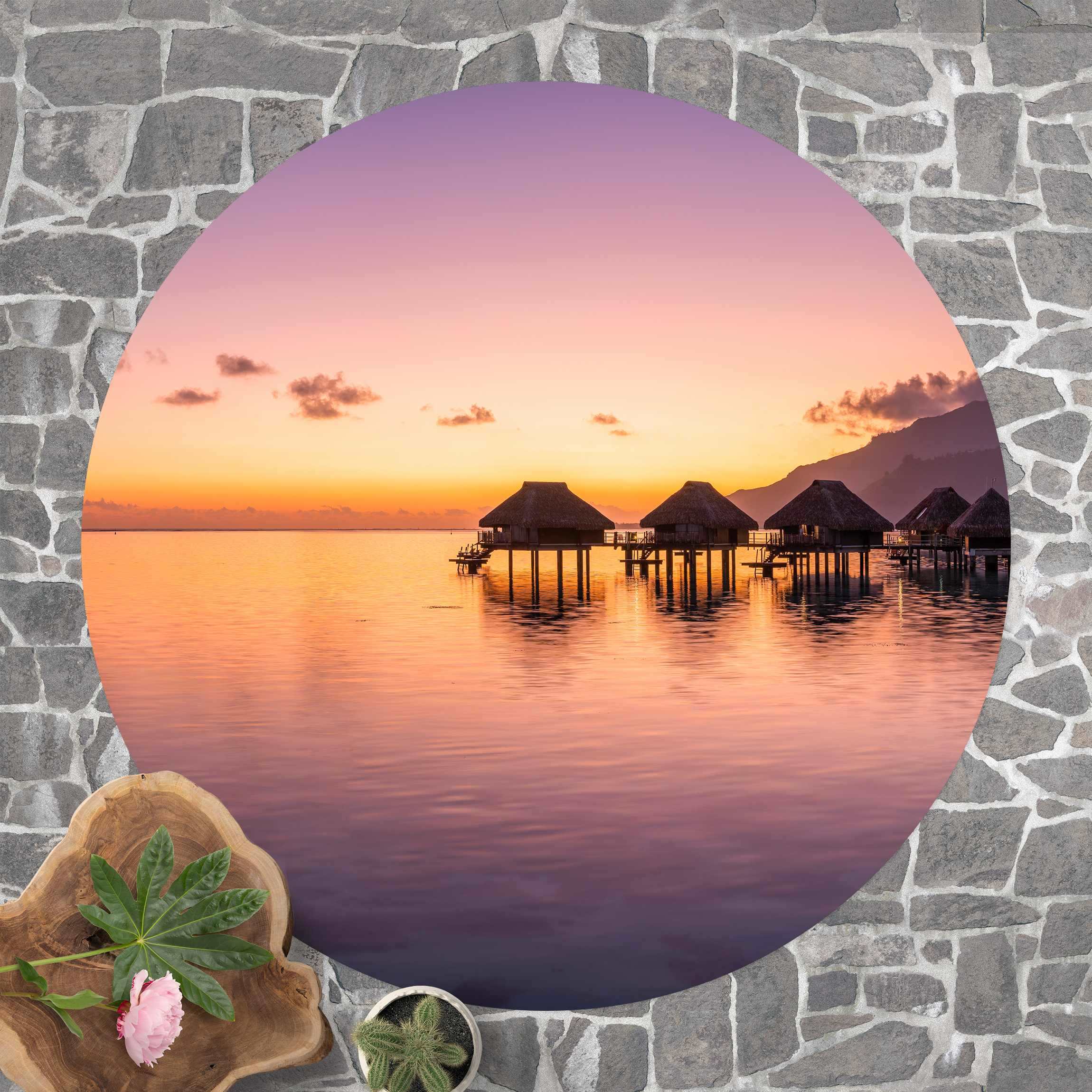 Runder Vinyl-Teppich Sunset Dream