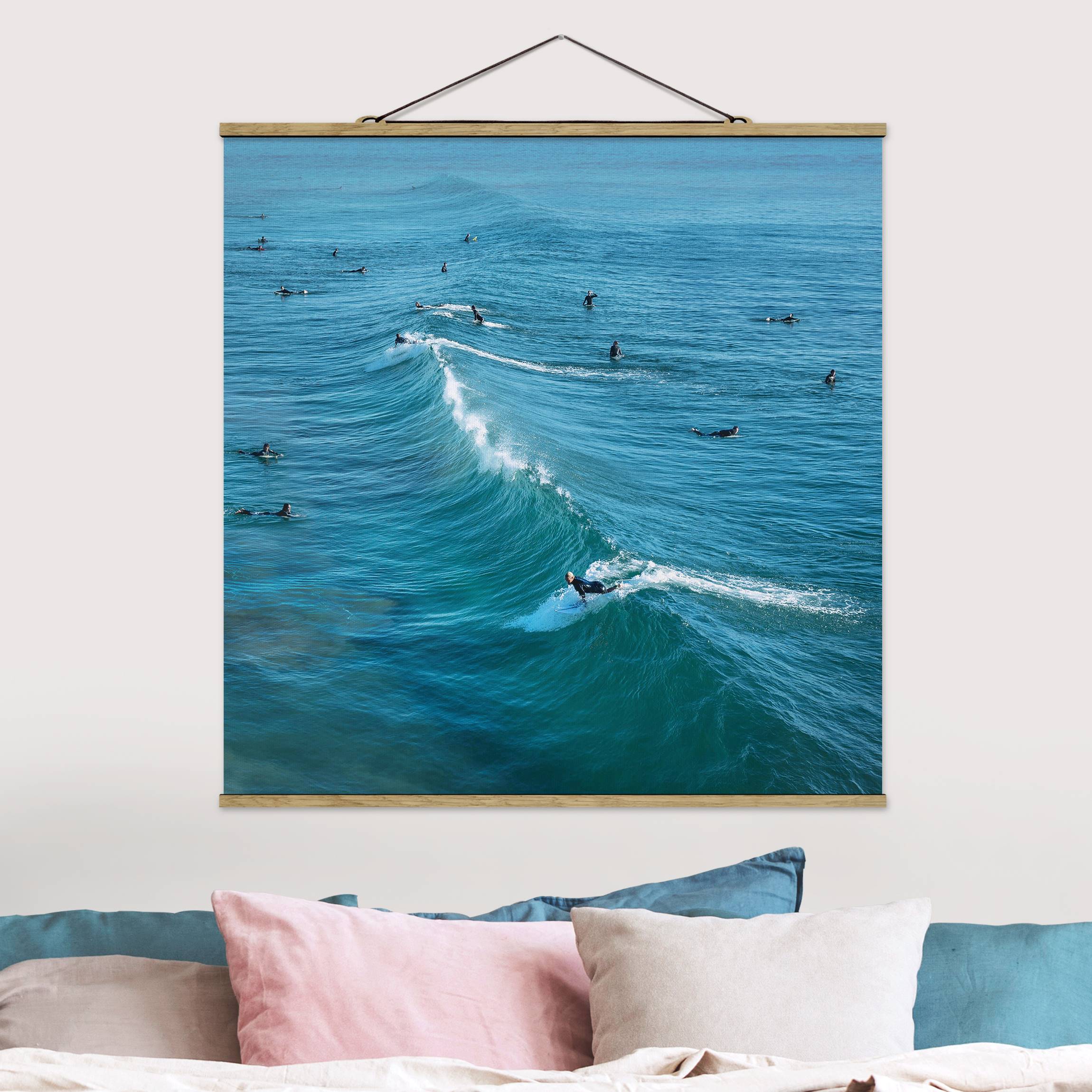 Stoffbild Surfer am Huntington Beach