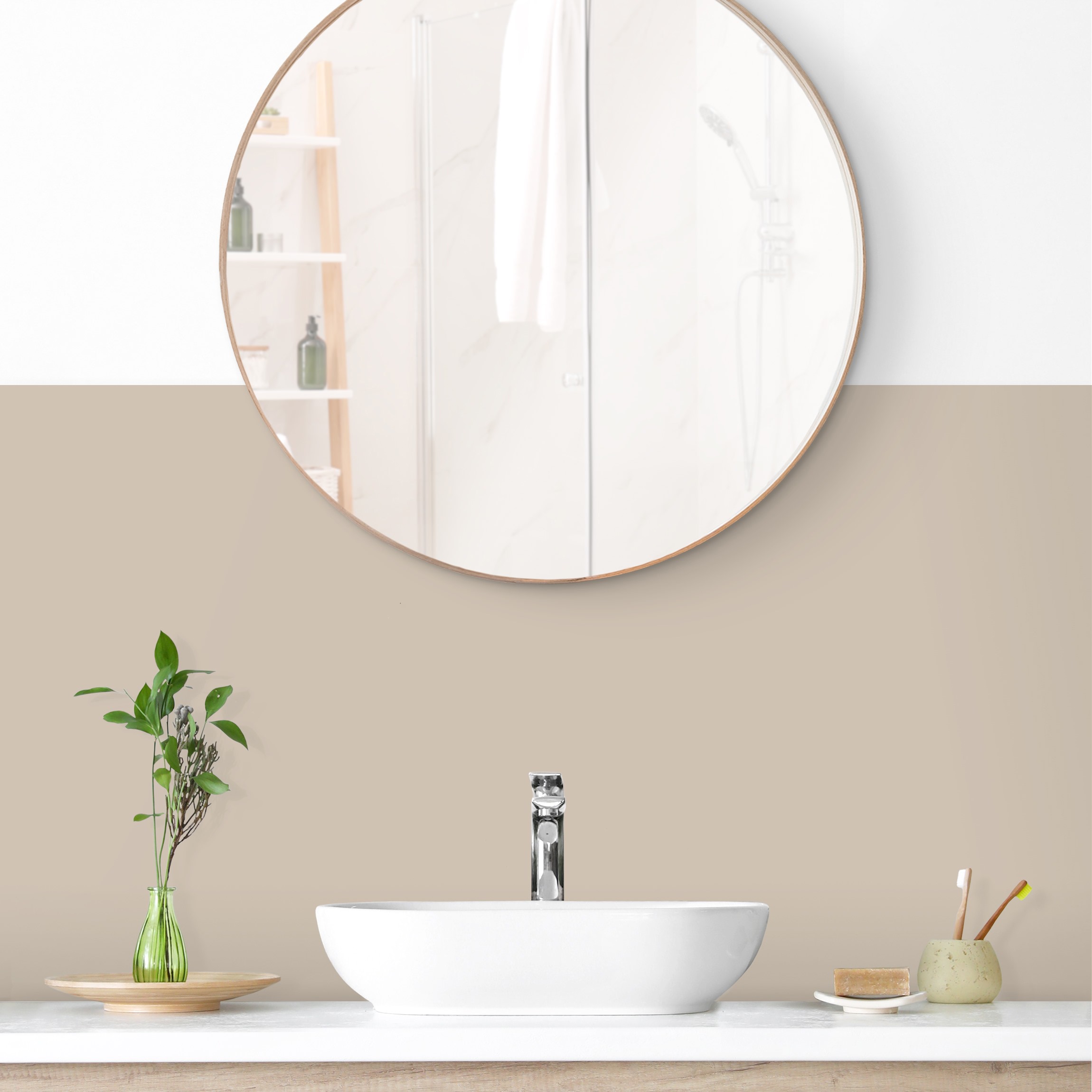 Wandverkleidung Bad Sandbeige