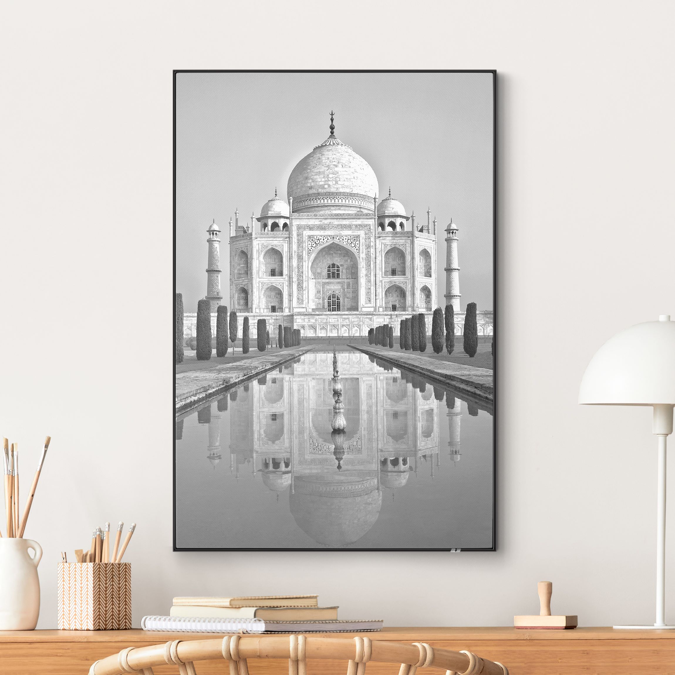 Wechselbild Taj Mahal mit Garten