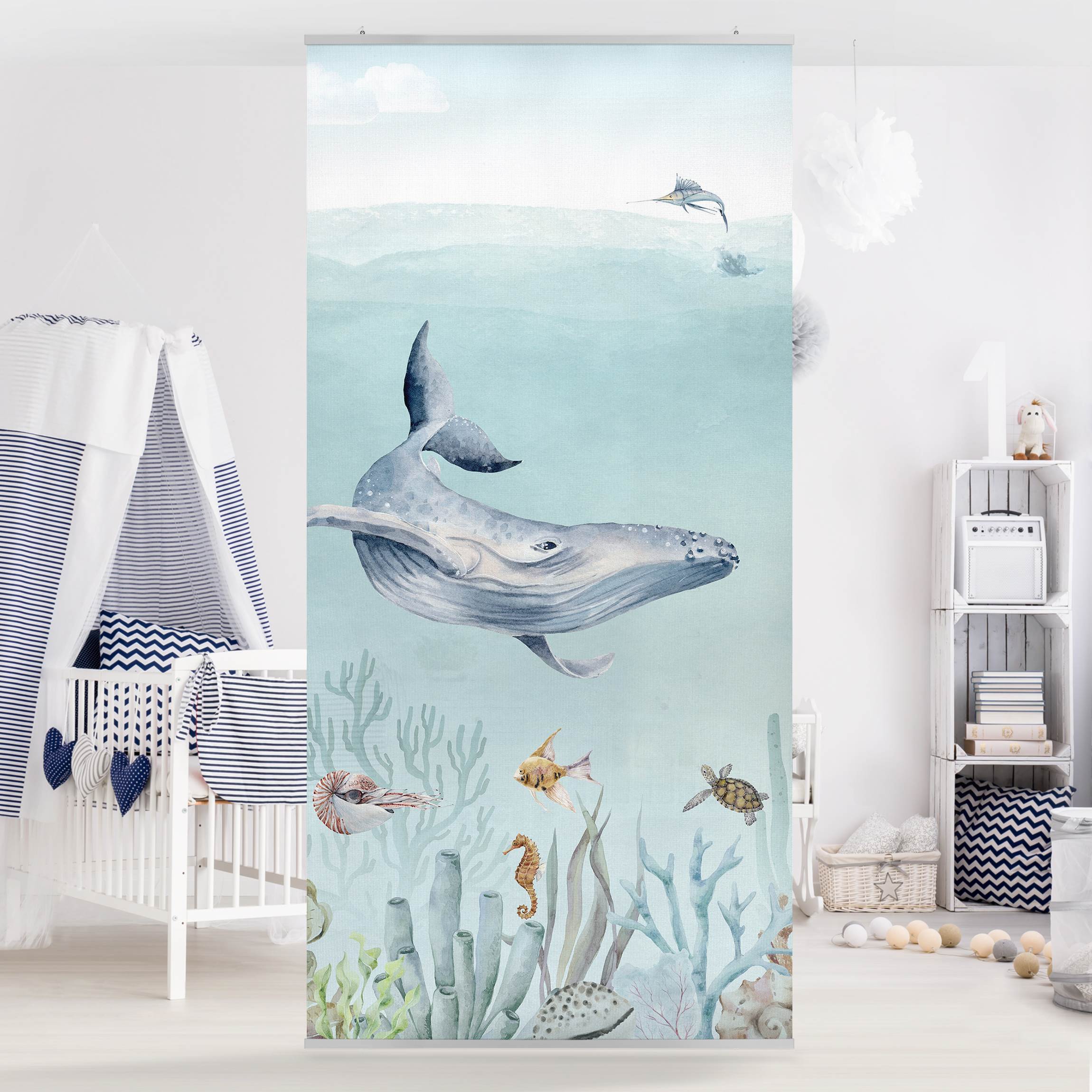 Raumteiler Tanzende Wale am Korallenriff