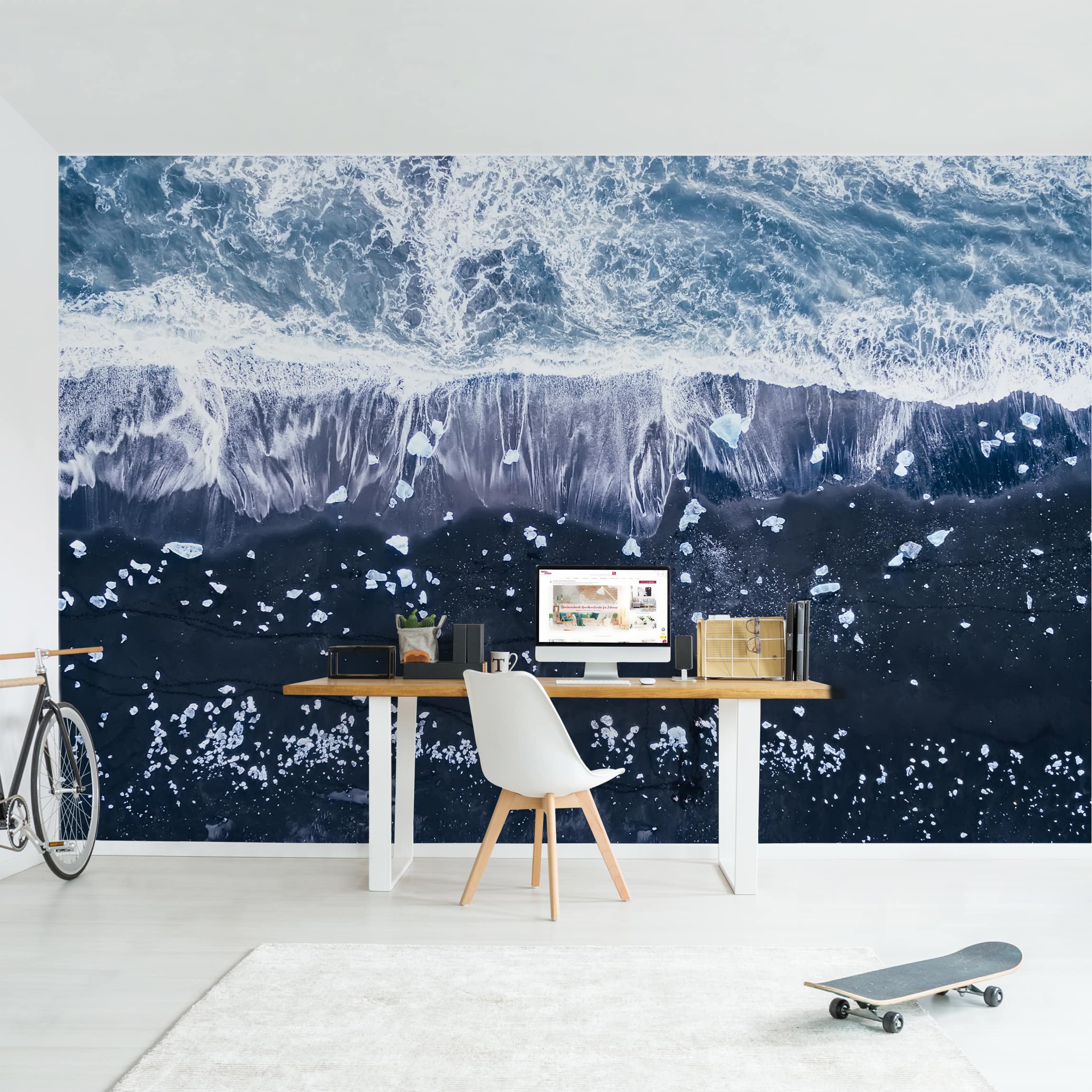 Fototapete Luftbild - Jökulsárlón in Island