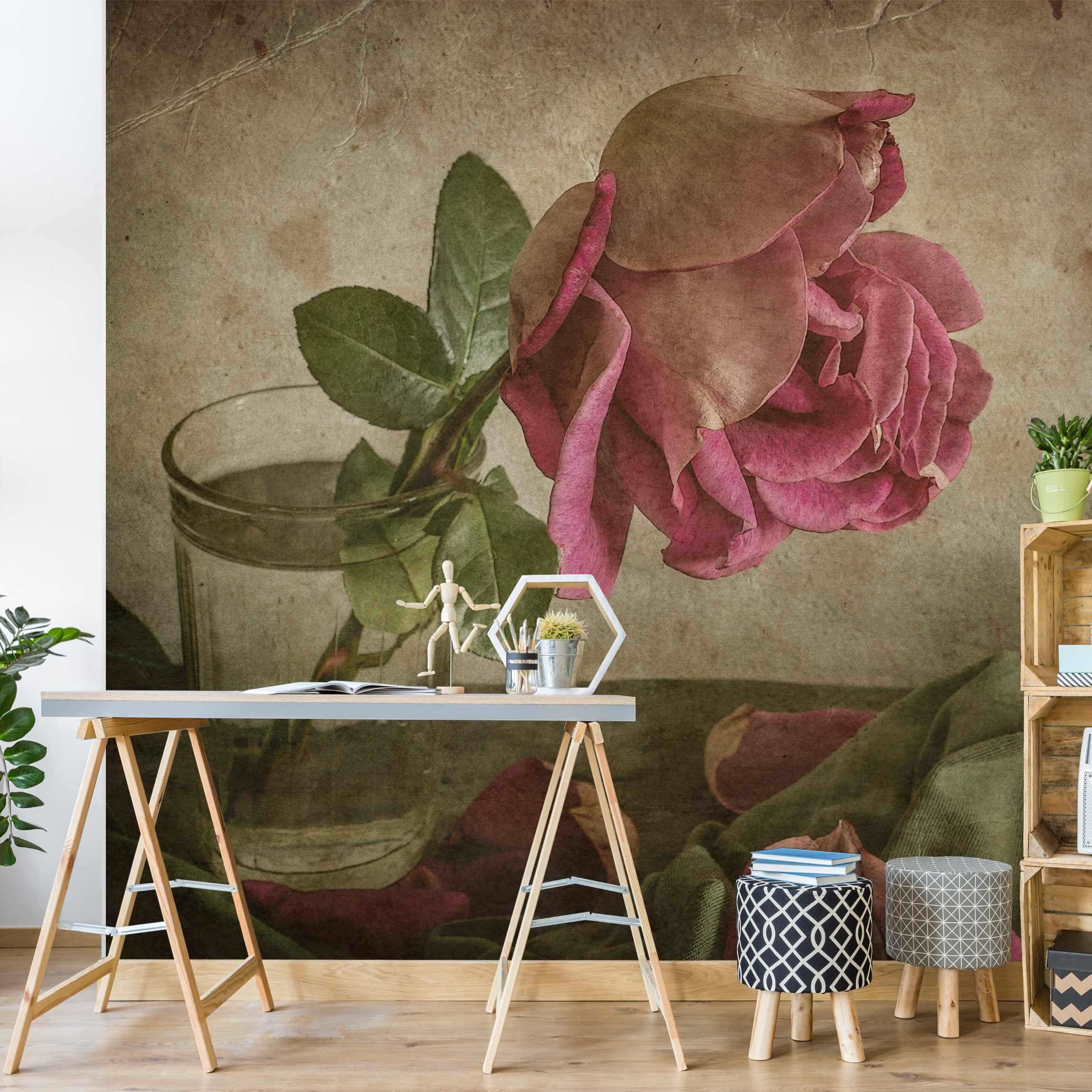 Fototapete Blumen Tear of a Rose