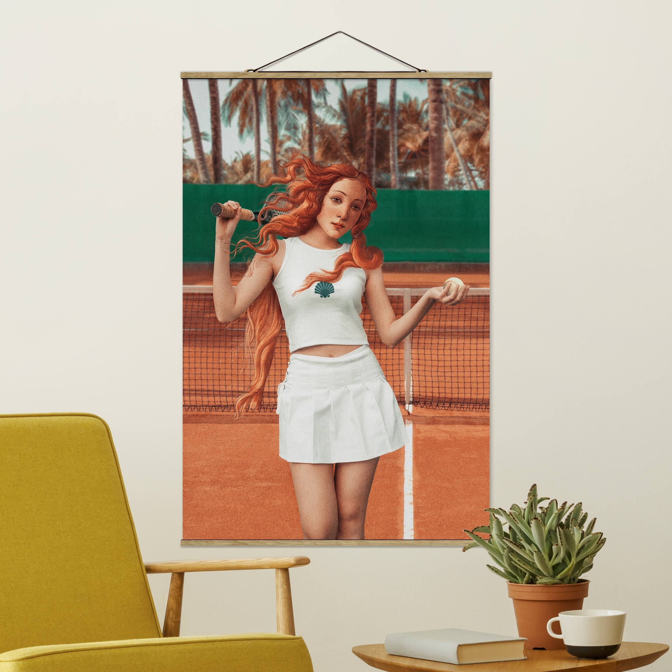 Stoffbild mit Posterleisten Tennis Venus