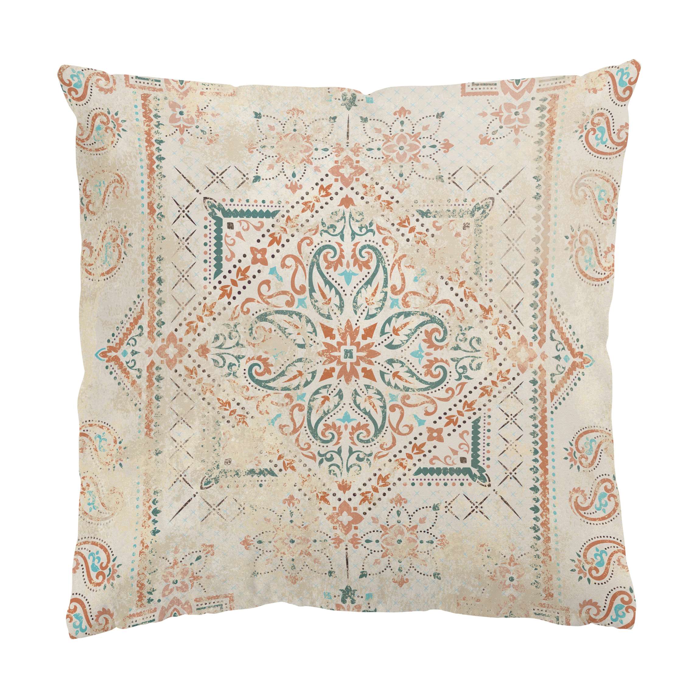 Dekokissen Teppich mit Bandana Muster Vintage