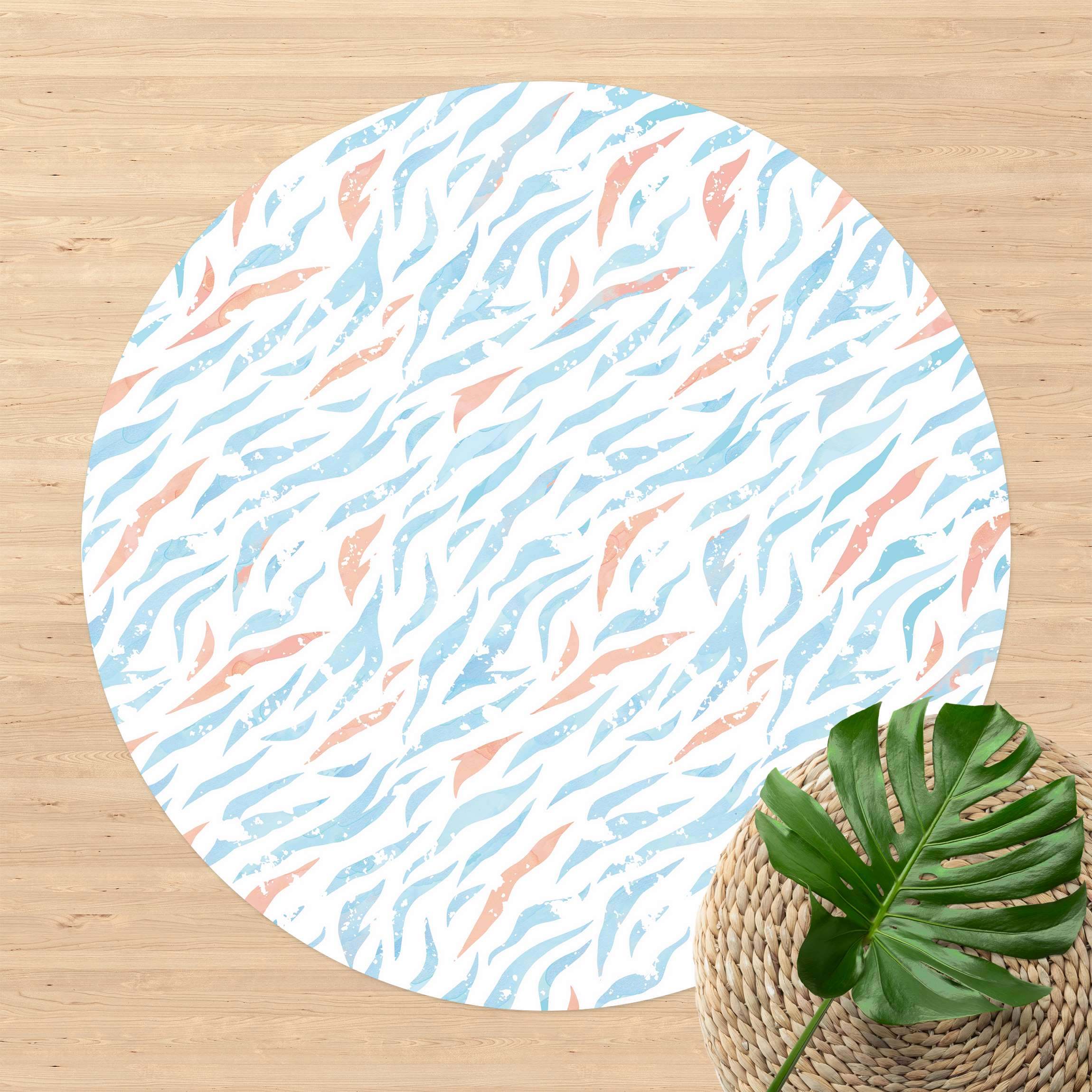 Runder Vinyl-Teppich Terazzo Muster Sommertag Aquarell