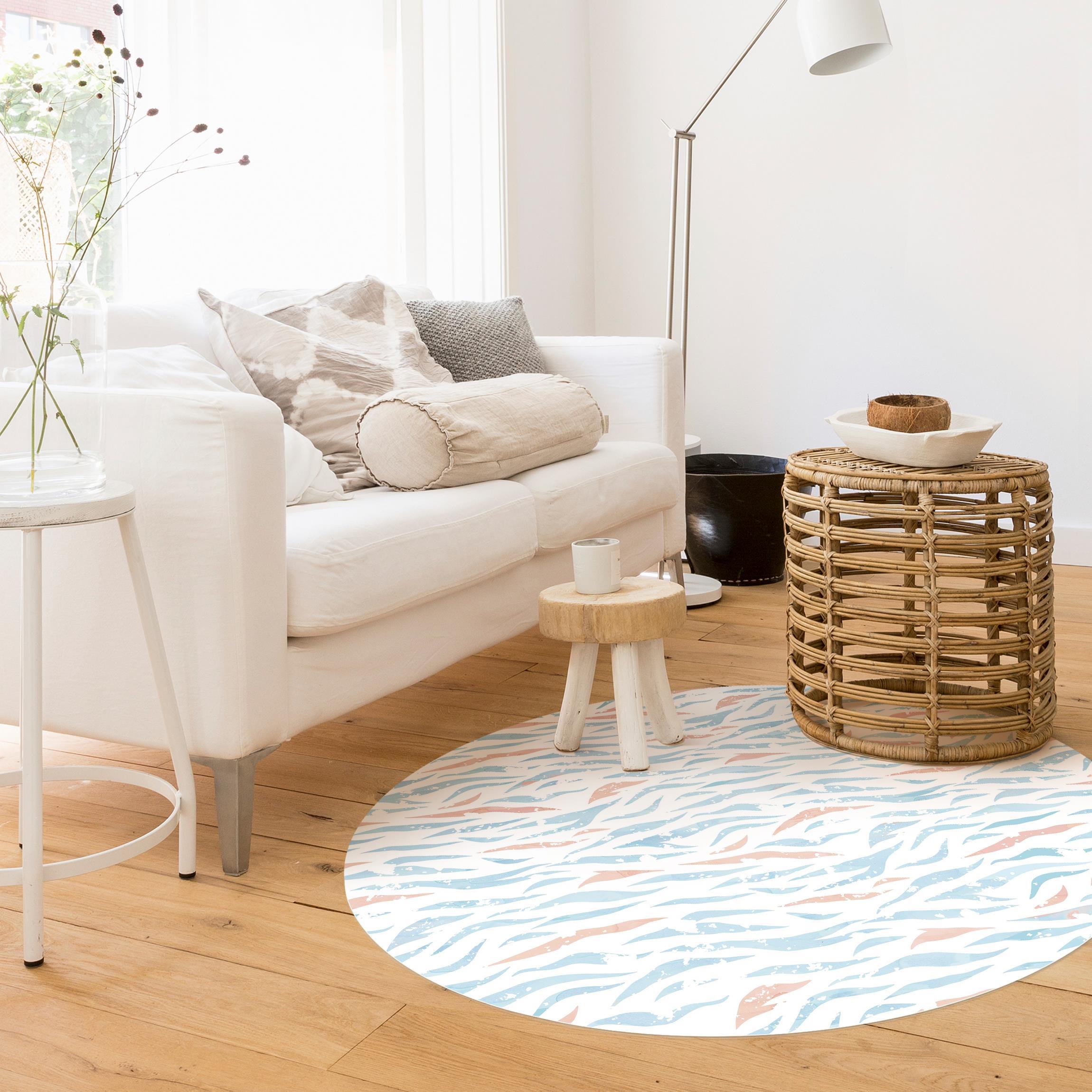 Runder Vinyl-Teppich Terazzo Muster Sommertag Aquarell