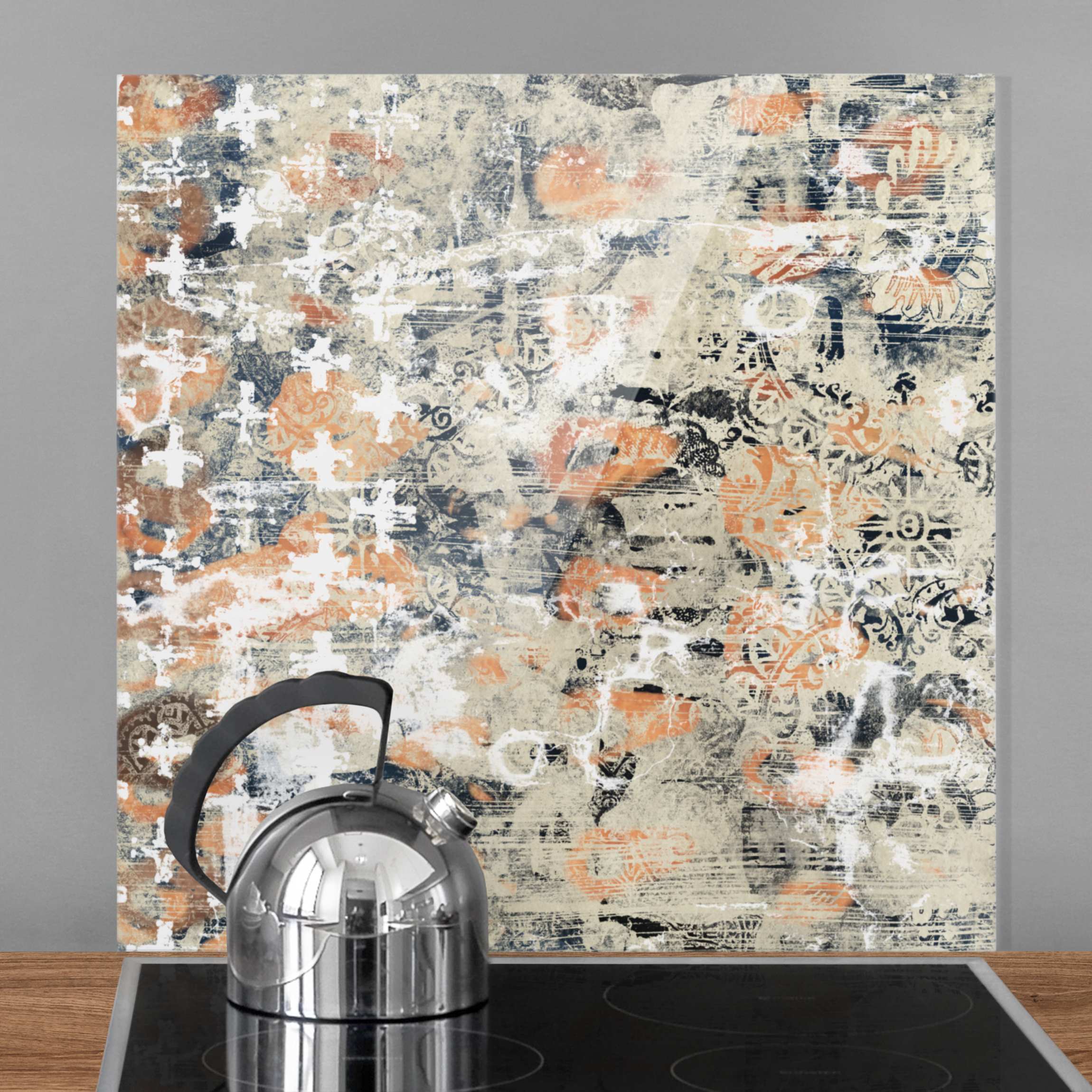 Glas Spritzschutz Terracotta Collage