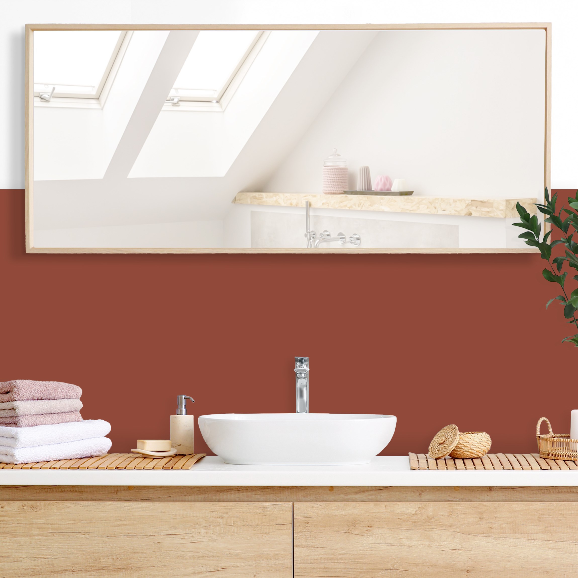 Wandverkleidung Bad Terracotta