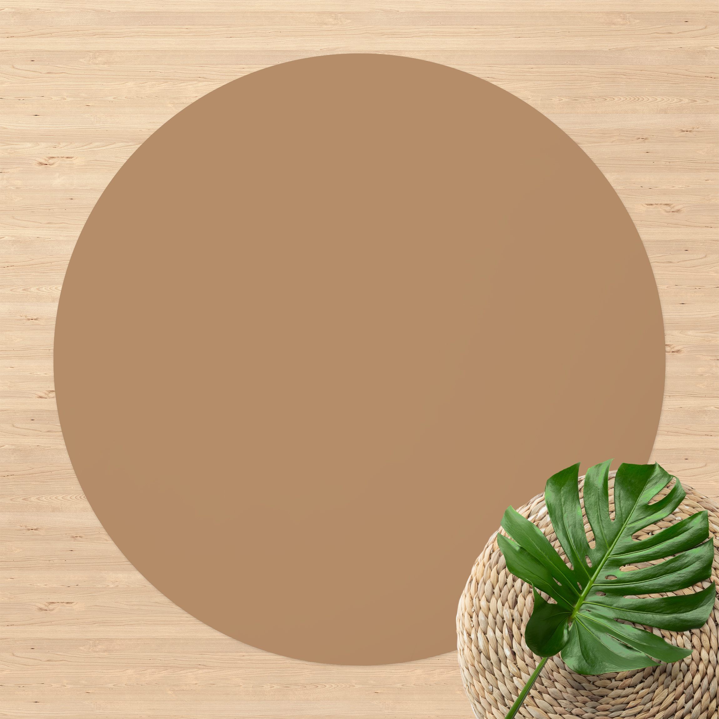 Runder Vinyl-Teppich Terracotta Taupe