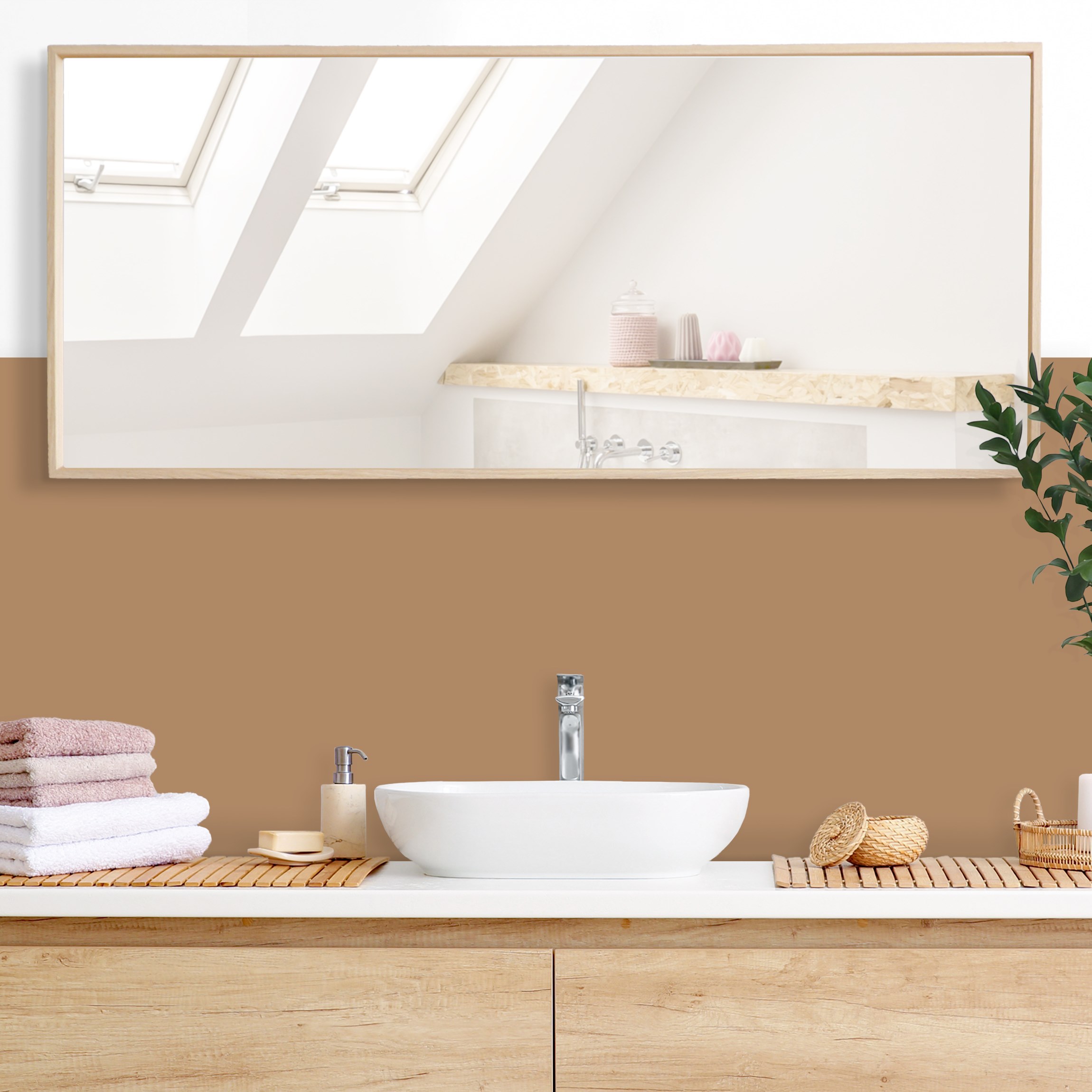 Wandverkleidung Bad Terracotta Taupe